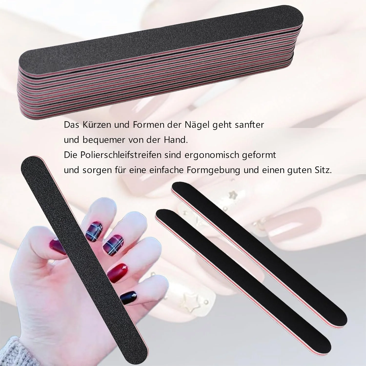 20 عدد سوهان ناخن حرفه ای، سوهان ناخن، سنگ زنی دو طرفه برای پیرایش و پولیش چسب لاک ناخن برای سالن ناخن و حیوانات خانگی