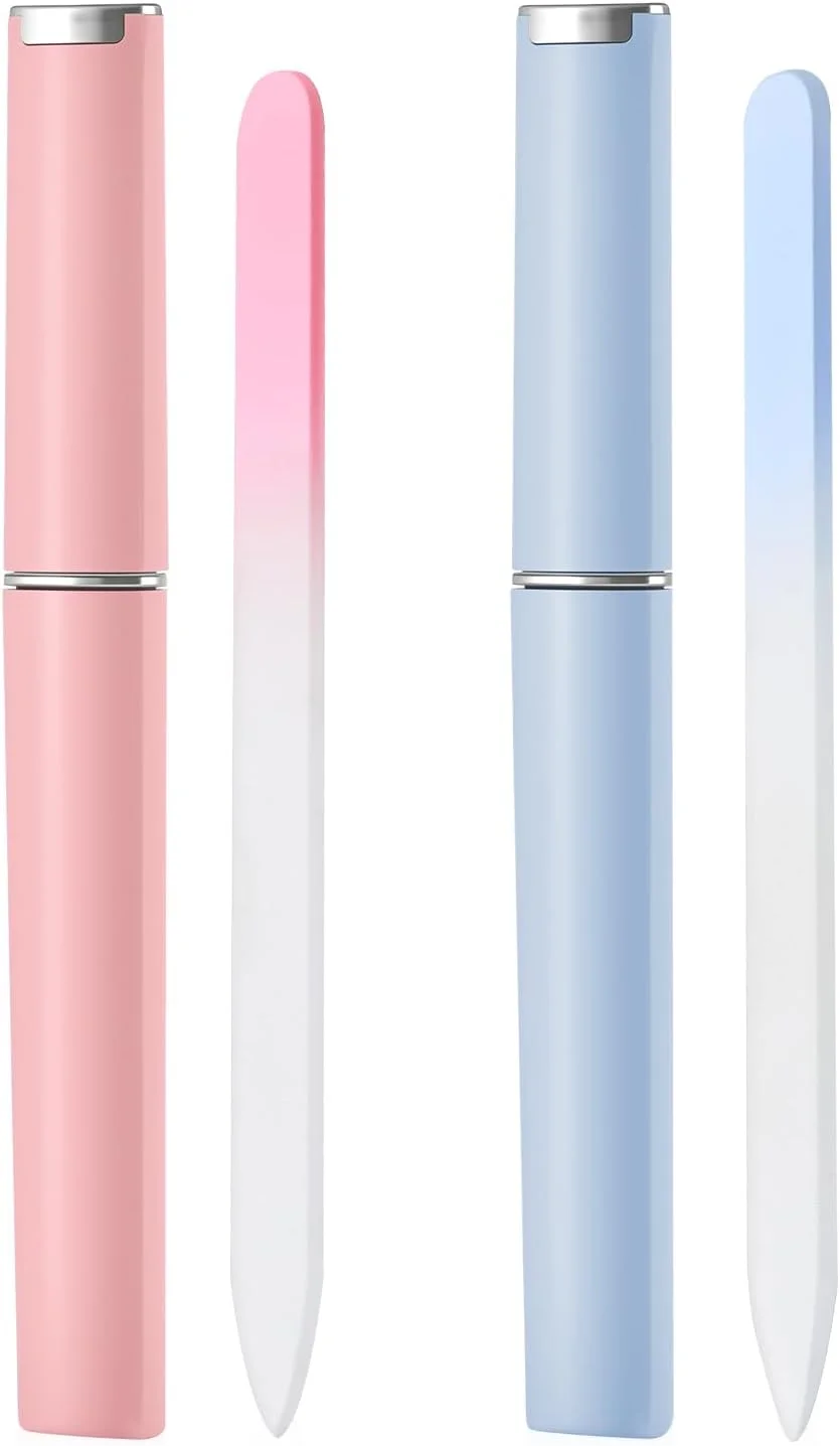 دو عدد سوهان ناخن شیشه ای برای مراقبت از ناخن های طبیعی و مصنوعی، ابزار حرفه ای مانیکور سالنی برای زنان و دختران به همراه کیف، دو طرفه برای حالت دادن و طراحی ناخن ها در خانه و سالن دو عدد سوهان ناخن شیشه ای برای مراقبت از ناخن های طبیعی و مصنوعی، ابزار حرفه ای مانیکور سالنی برای زنان و دختران به همراه کیف، دو طرفه برای حالت دادن و طراحی ناخن ها در خانه و سالن