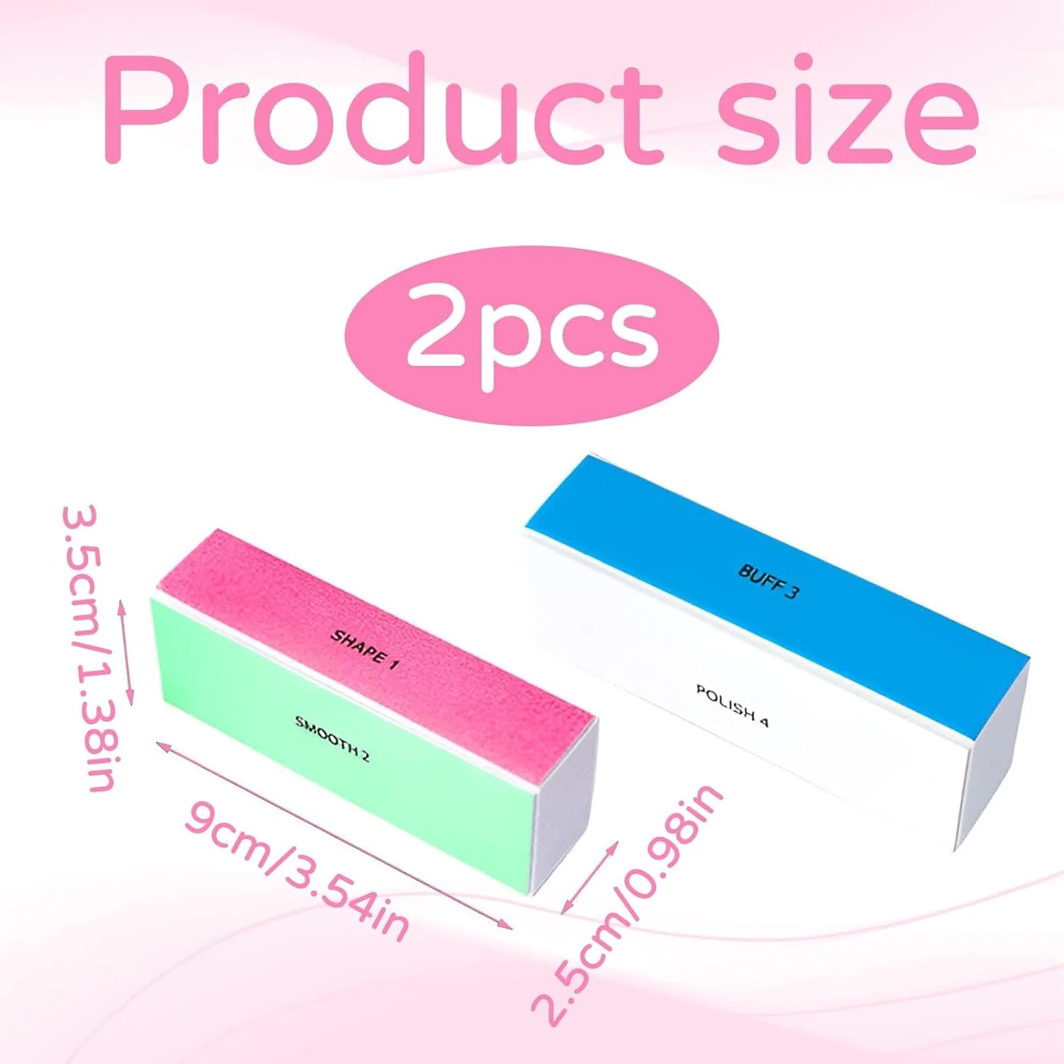 بسته 2 عددی بلاک پولیش ناخن، پولیشر 4 طرفه ناخن، سوهان مراقبت از ناخن، بلاک سوهان ناخن، بلاک پولیشر ناخن حرفه ای، بلاک پولیش برای ناخن های ژلی، سوهان ناخن قابل شستشو برای پولیش