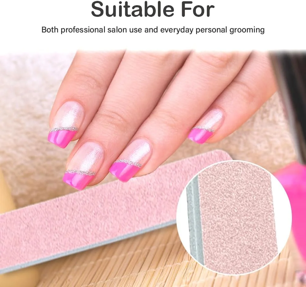 سوهان ناخن بسته 6 عددی - سوهان دو طرفه با درجه زبری دوگانه - ابزار بادوام برای استفاده شخصی و حرفه ای - 14.5 سانتی متر