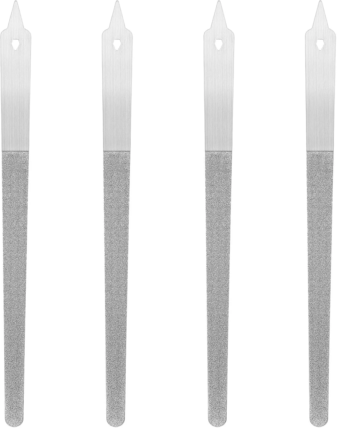 ست ۴ عددی سوهان ناخن الماسه، سوهان ناخن فلزی حرفه ای با دسته ضد لغزش و دو طرفه برای مانیکور و پدیکور