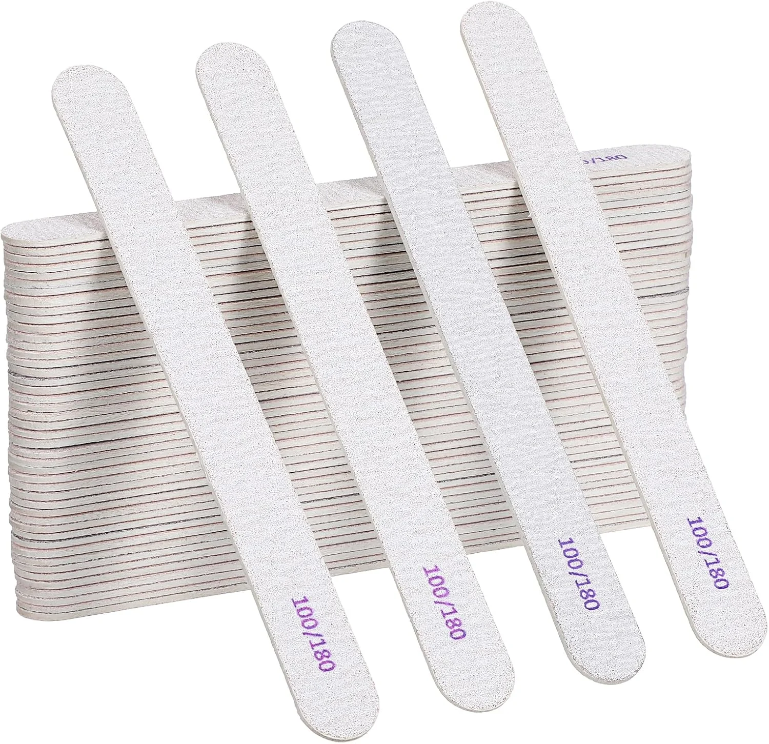 ۲۰۰ عدد سوهان ناخن با درجه زبری ۱۰۰/۱۸۰، سوهان سمباده ای دو طرفه حرفه ای برای ناخن های طبیعی و اکریلیک، سوهان ناخن قابل استفاده مجدد، ابزار مانیکور برای سالن ها، پدیکور خانگی و زیبایی