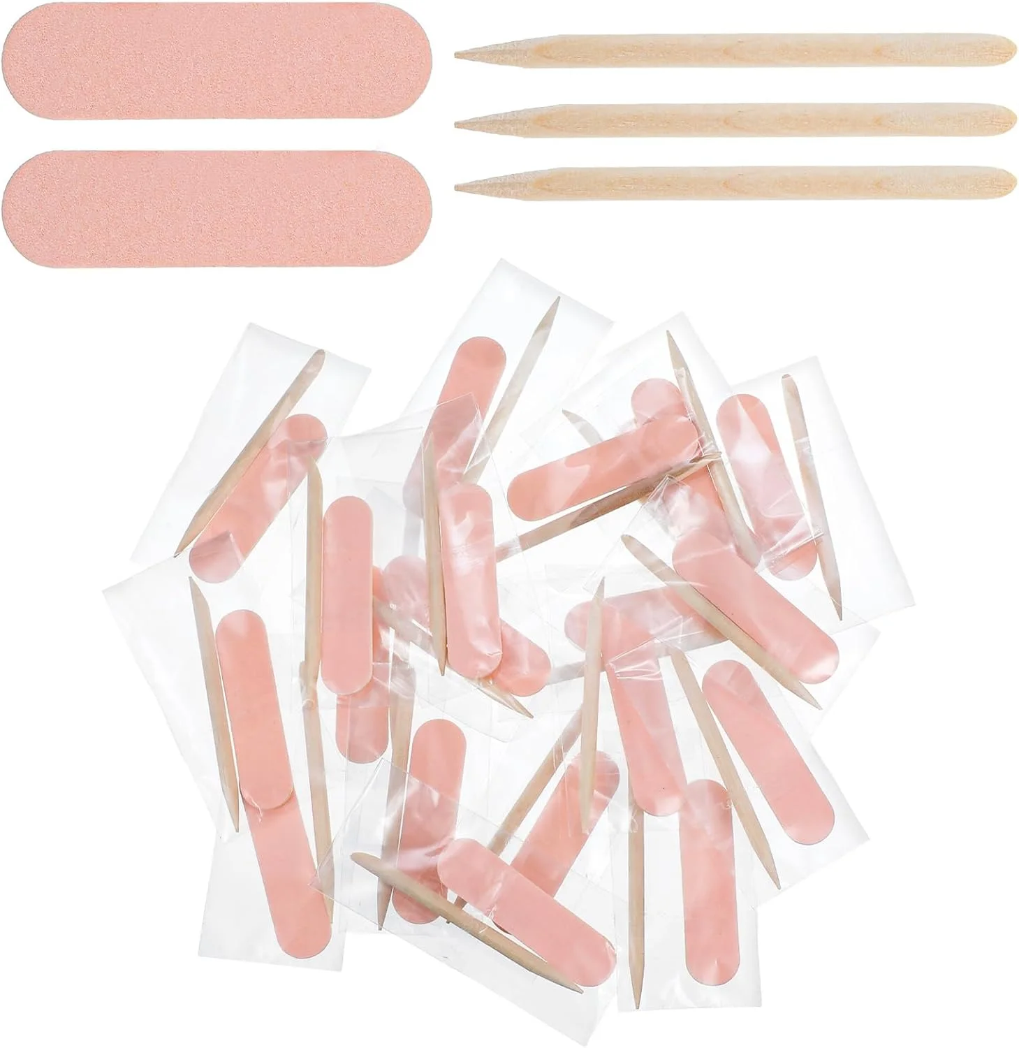 مجموعه ۲۰ عددی مینی سوهان ناخن و چوب نارنجی، کیت یکبار مصرف مانیکور، چوب عقب‌راننده کوتیکول چوبی، سوهان ناخن یکبار مصرف دو طرفه برای ناخن‌های دست و پا، سالن ناخن