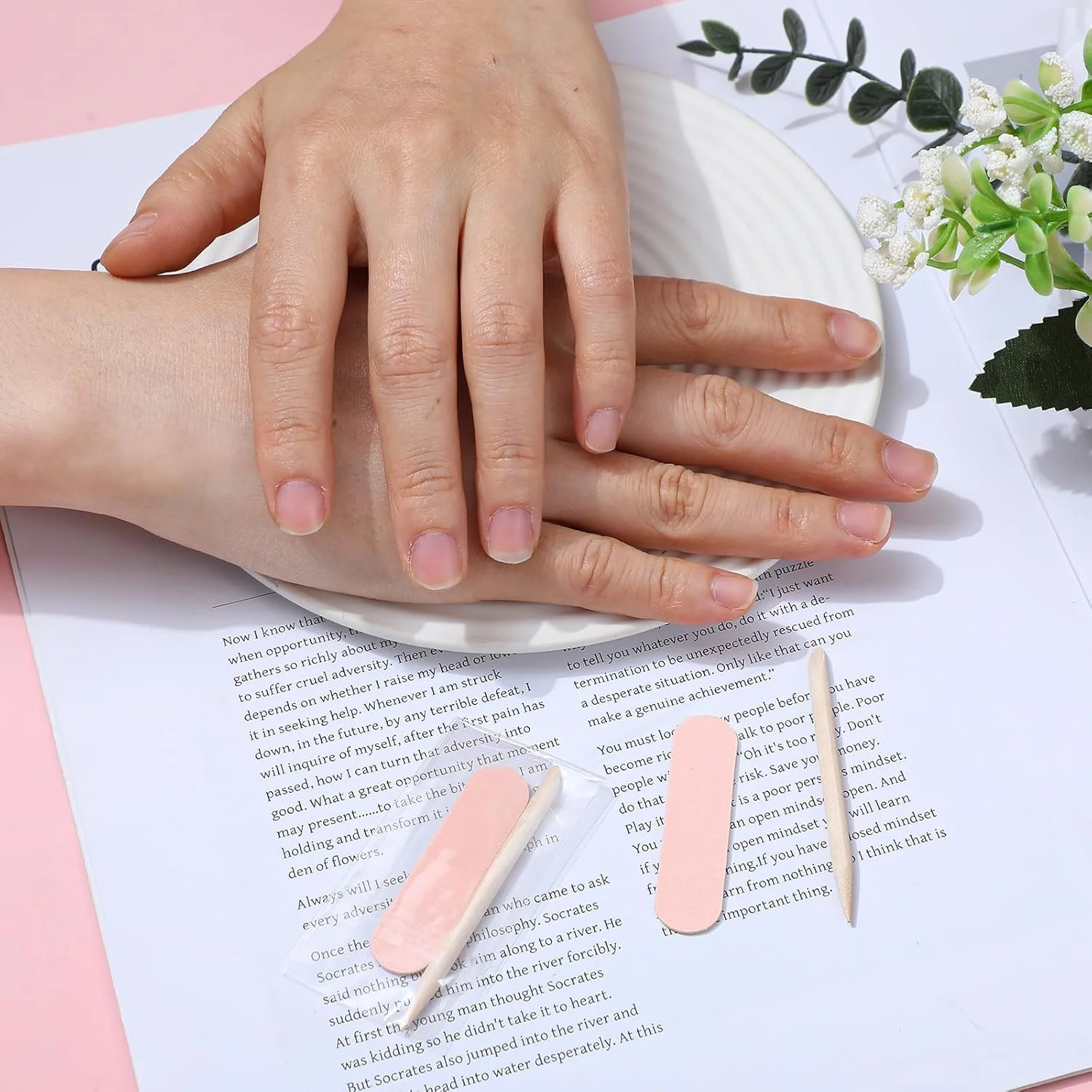 مجموعه ۲۰ عددی مینی سوهان ناخن و چوب نارنجی، کیت یکبار مصرف مانیکور، چوب عقب‌راننده کوتیکول چوبی، سوهان ناخن یکبار مصرف دو طرفه برای ناخن‌های دست و پا، سالن ناخن