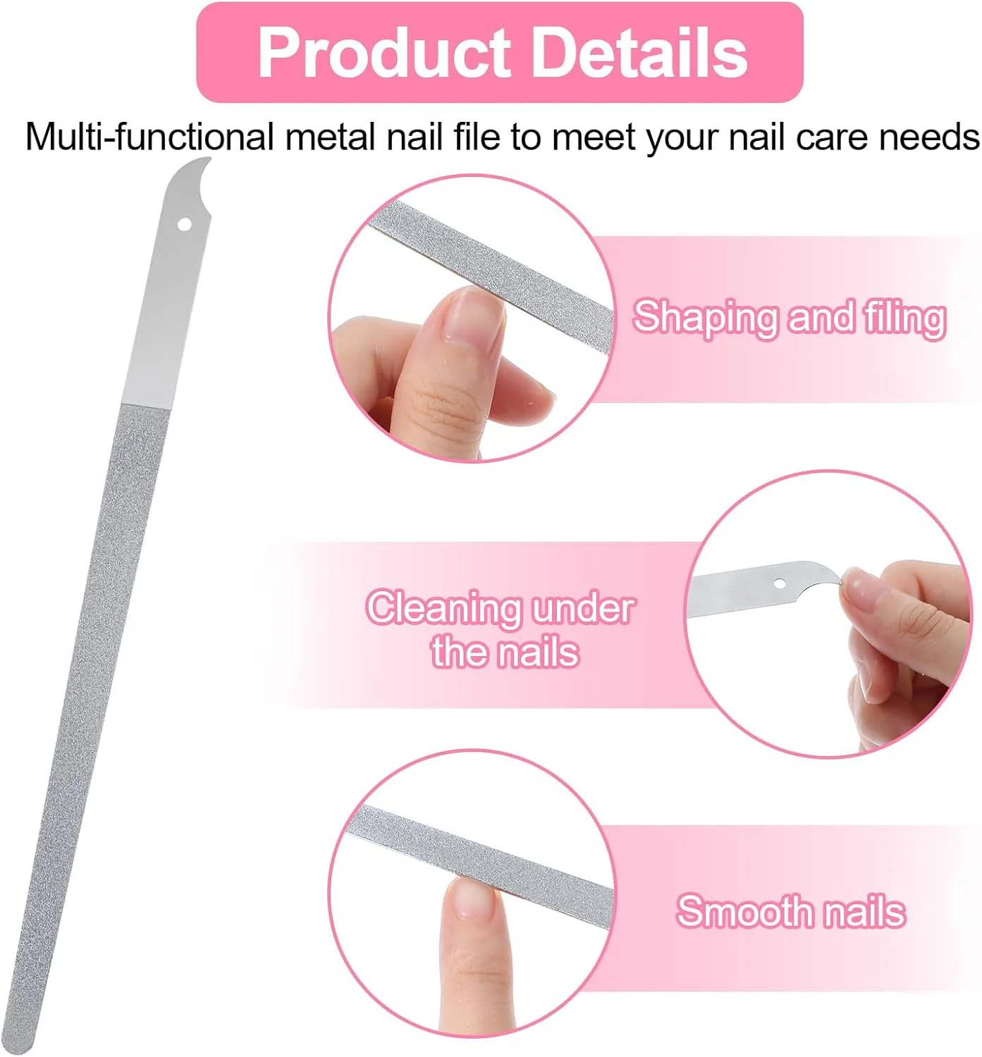 4 عدد سوهان ناخن فلزی الماسه با نوک تیز، سوهان ناخن استیل ضد زنگ برای ناخن های طبیعی، دو طرفه، ابزار مانیکور پدیکور ناخن پا برای سالن و خانه (بزرگ 2) 4 عدد سوهان ناخن فلزی الماسه با نوک تیز، سوهان ناخن استیل ضد زنگ برای ناخن های طبیعی، دو طرفه، ابزار مانیکور پدیکور ناخن پا برای سالن و خانه (بزرگ 2)