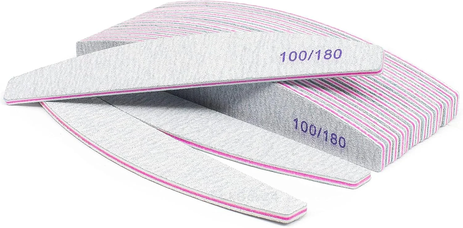 مجموعه 6 عددی سوهان ناخن برای ناخن های ژلی، سوهان ناخن 100/180، ست سوهان ناخن، سوهان ناخن حرفه ای، برای ناخن ها مناسب برای سالن و خانه