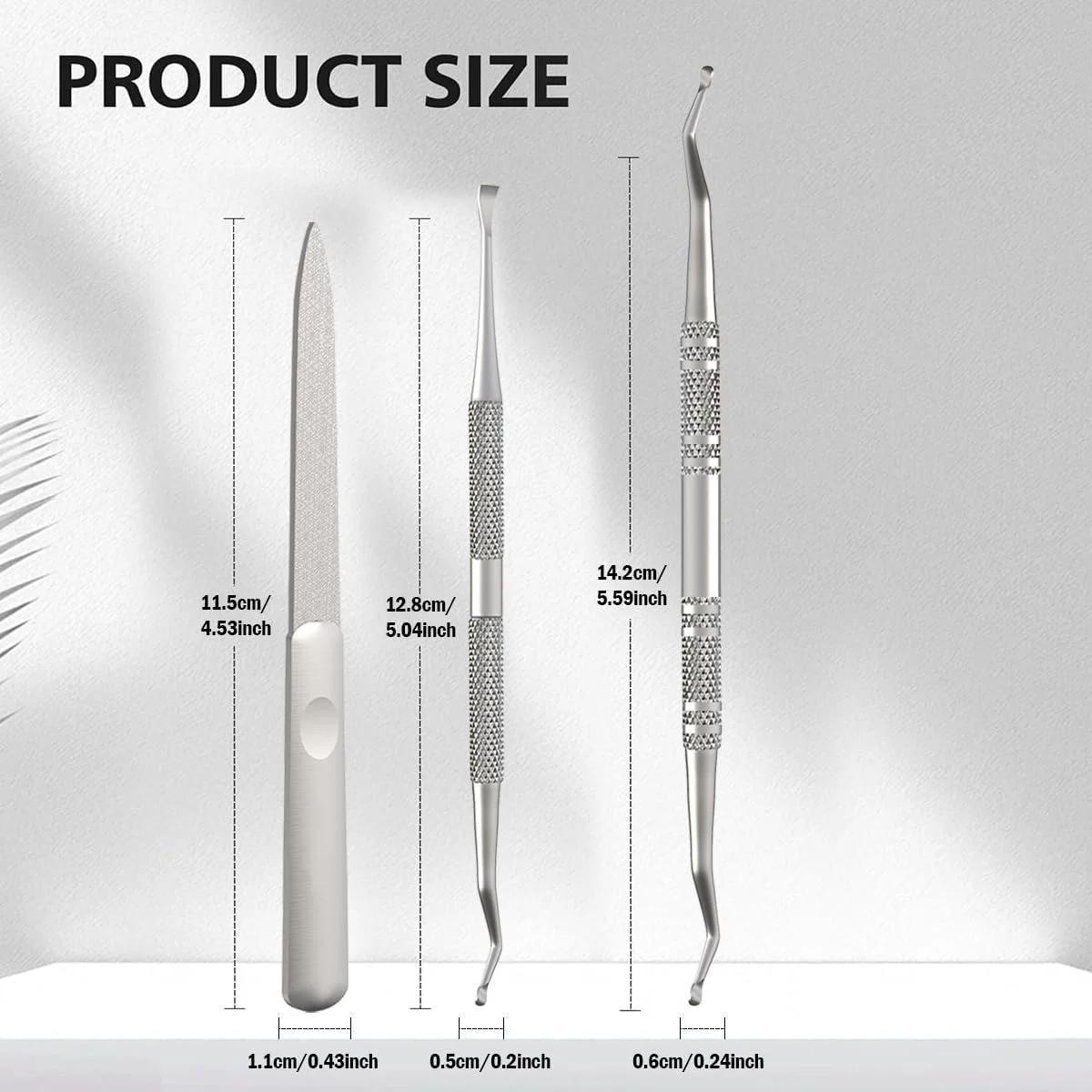 ست ۳ عددی سوهان ناخن پا مقاوم برای ناخن های ضخیم و رفع فرورفتگی - سوهان سمباده ای زبر - بالابرنده ناخن پا استیل ضد زنگ برای سالمندان