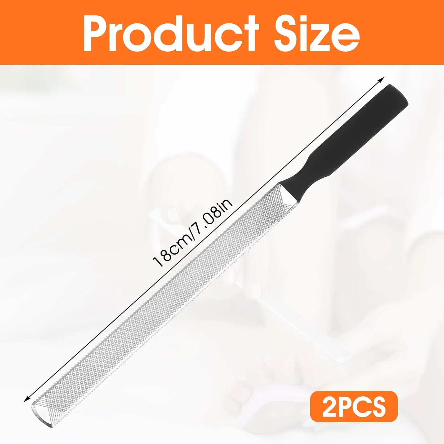 دو عدد سوهان ناخن فلزی، سوهان ناخن حرفه ای برای ناخن های ضخیم با سطح سوهان کاری 12 سانتی متری، ابزار کارآمد مراقبت از ناخن (مشکی)