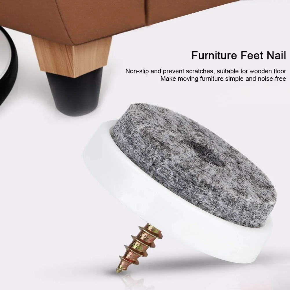 پدهای نمدی میخ دار Ejoyous، 50 عدد پد پایه مبلمان ضد لغزش، محافظ کف چوبی، میخ نمدی برای پایه های مبلمان میز مبل کابینت صندلی و موارد دیگر (28 میلی متر)