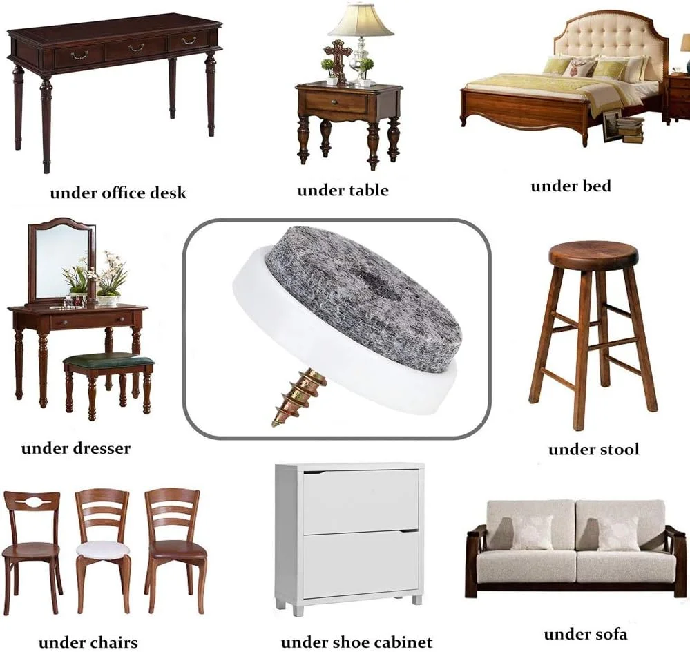 پدهای نمدی میخ دار Ejoyous، 50 عدد پد پایه مبلمان ضد لغزش، محافظ کف چوبی، میخ نمدی برای پایه های مبلمان میز مبل کابینت صندلی و موارد دیگر (28 میلی متر)