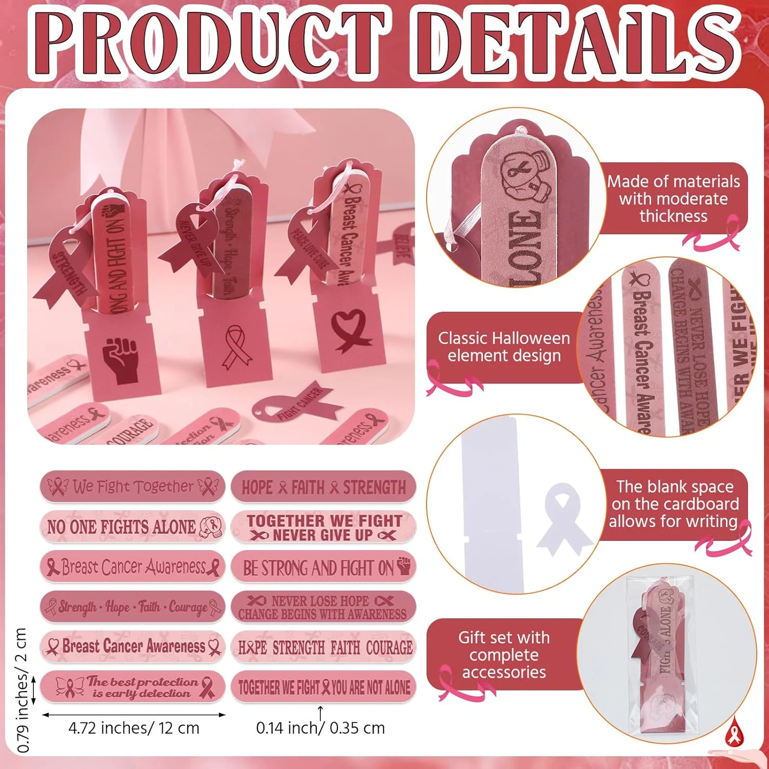 24 ست هدیه آگاهی از سرطان سینه عمده نوار صورتی سوهان ناخن ابزار مانیکور با 24 سوهان سمباده، 24 روکش کاغذی، 48 روبان، 24 کیسه هدیه برای مهمانی نوار صورتی فعالیت عمومی 24 ست هدیه آگاهی از سرطان سینه عمده نوار صورتی سوهان ناخن ابزار مانیکور با 24 سوهان سمباده، 24 روکش کاغذی، 48 روبان، 24 کیسه هدیه برای مهمانی نوار صورتی فعالیت عمومی