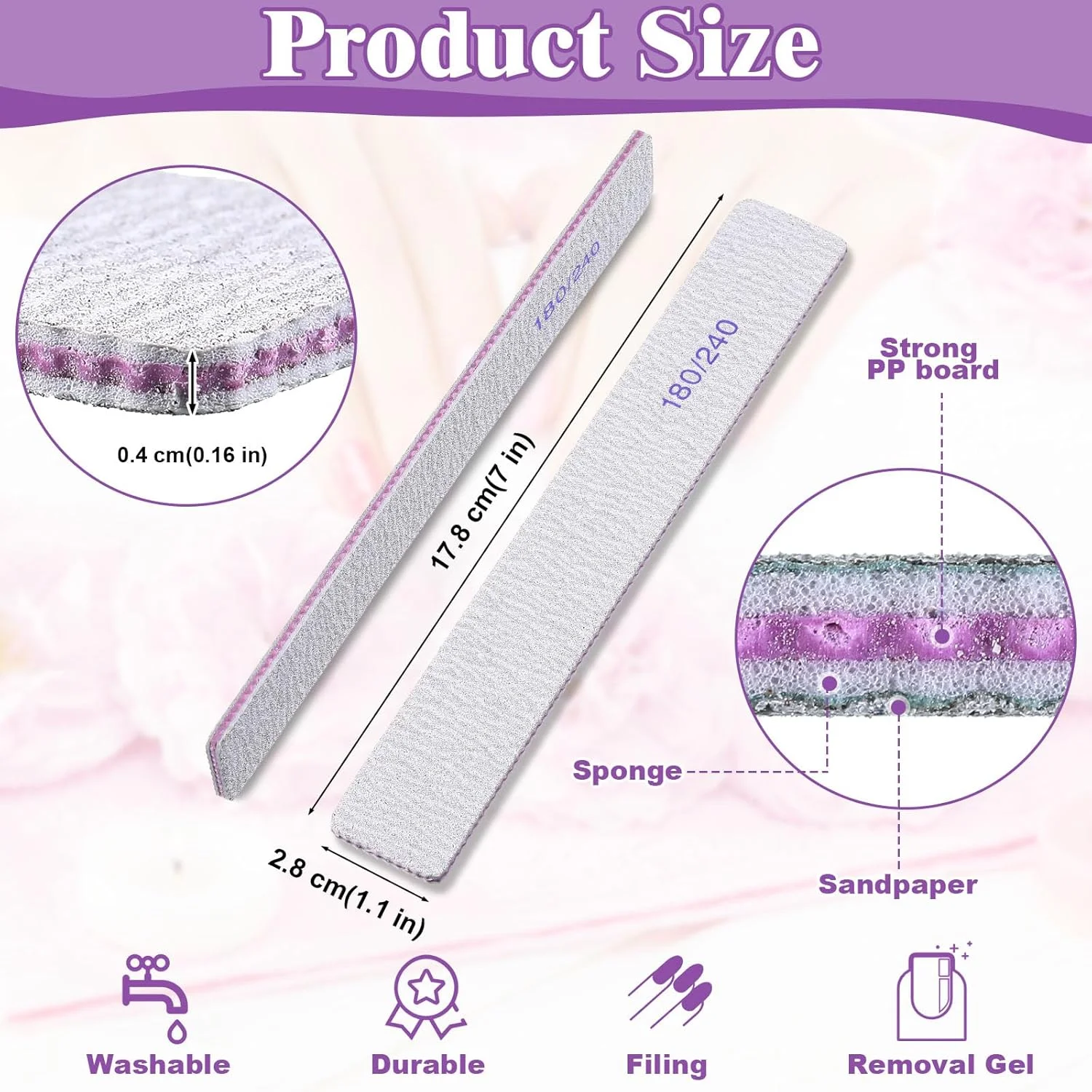 سوهان ناخن زینون 150 عددی دو طرفه حرفه ای قابل استفاده مجدد مناسب برای ناخن های اکریلیک ابزار مانیکور مناسب برای سالن خانگی (دانه بندی 180/240) سوهان ناخن زینون 150 عددی دو طرفه حرفه ای قابل استفاده مجدد مناسب برای ناخن های اکریلیک ابزار مانیکور مناسب برای سالن خانگی (دانه بندی 180/240)