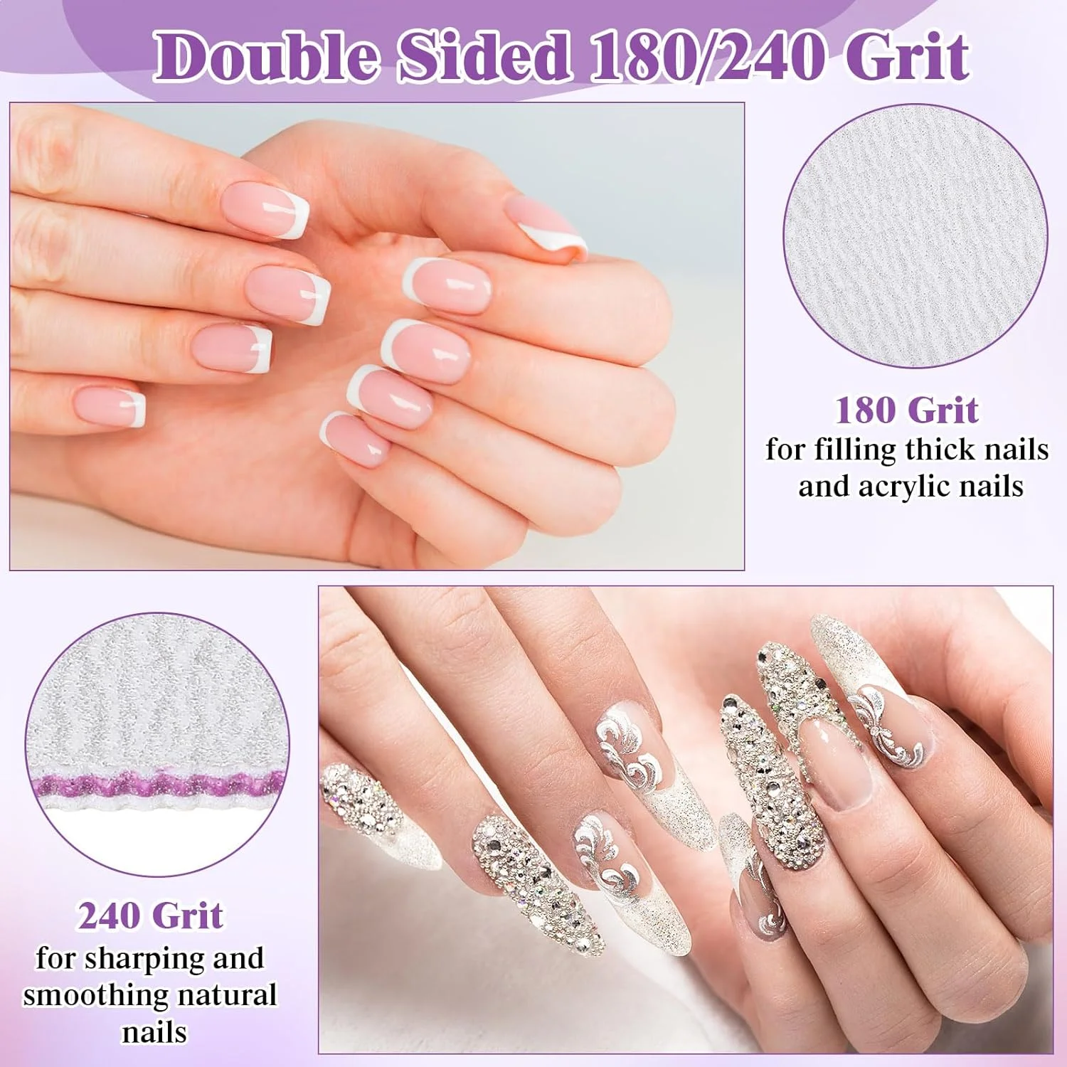 سوهان ناخن زینون 150 عددی دو طرفه حرفه ای قابل استفاده مجدد مناسب برای ناخن های اکریلیک ابزار مانیکور مناسب برای سالن خانگی (دانه بندی 180/240) سوهان ناخن زینون 150 عددی دو طرفه حرفه ای قابل استفاده مجدد مناسب برای ناخن های اکریلیک ابزار مانیکور مناسب برای سالن خانگی (دانه بندی 180/240)