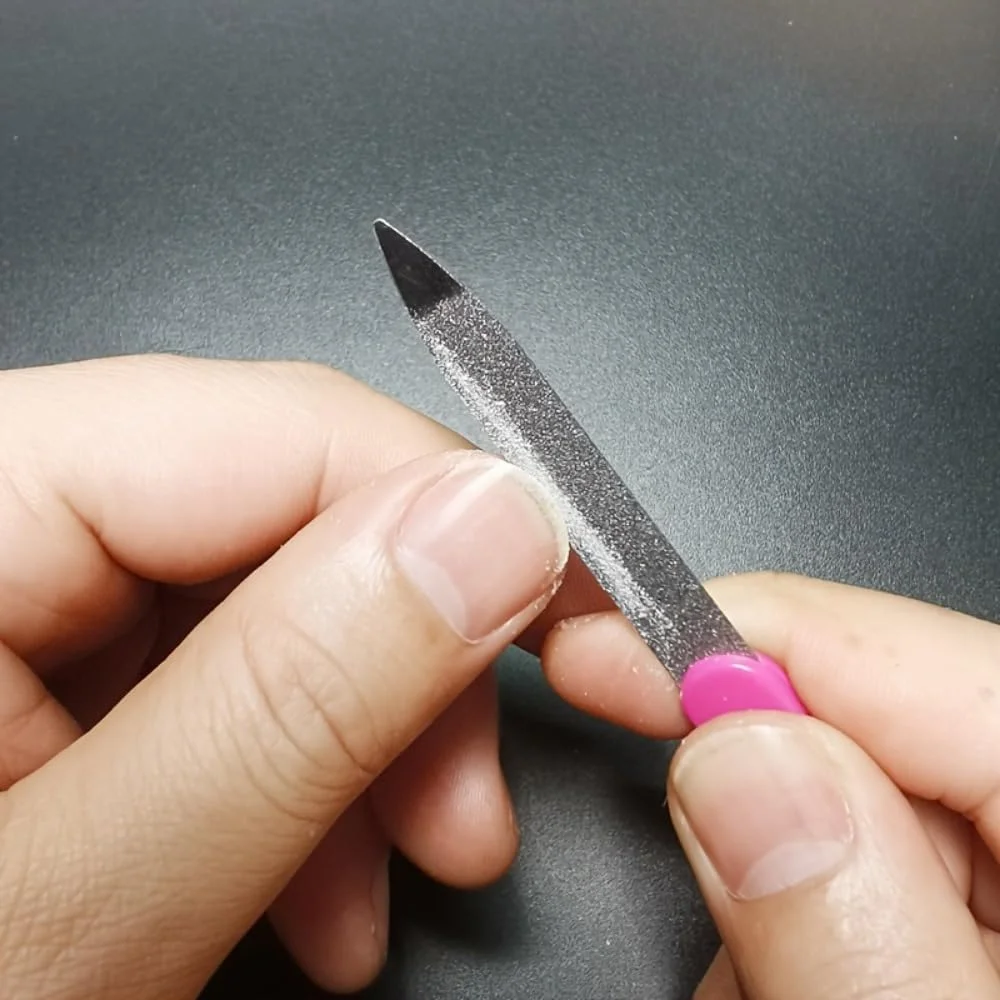 ست سوهان ناخن استیل دو طرفه 1 عددی | ابزار پولیش مانیکور - سندبلاست شده، رنگ های متنوع، بدون بو و قابل استفاده مجدد، آبی