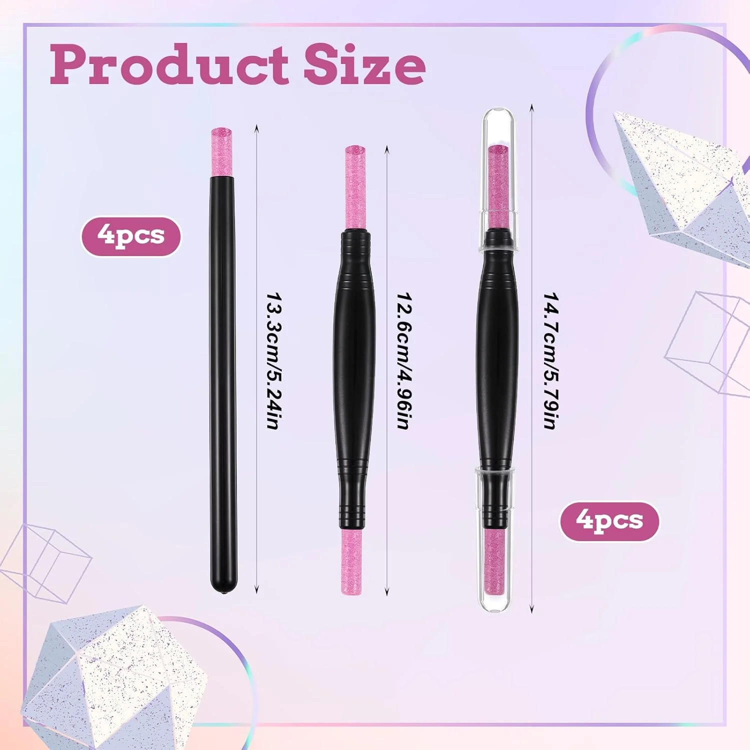 ست ۸ عددی سوهان ناخن سنگ پا، قلم پولیش ناخن دو سر، قلم عقب زننده کوتیکول، ابزار مانیکور و پدیکور برای مراقبت از ناخن