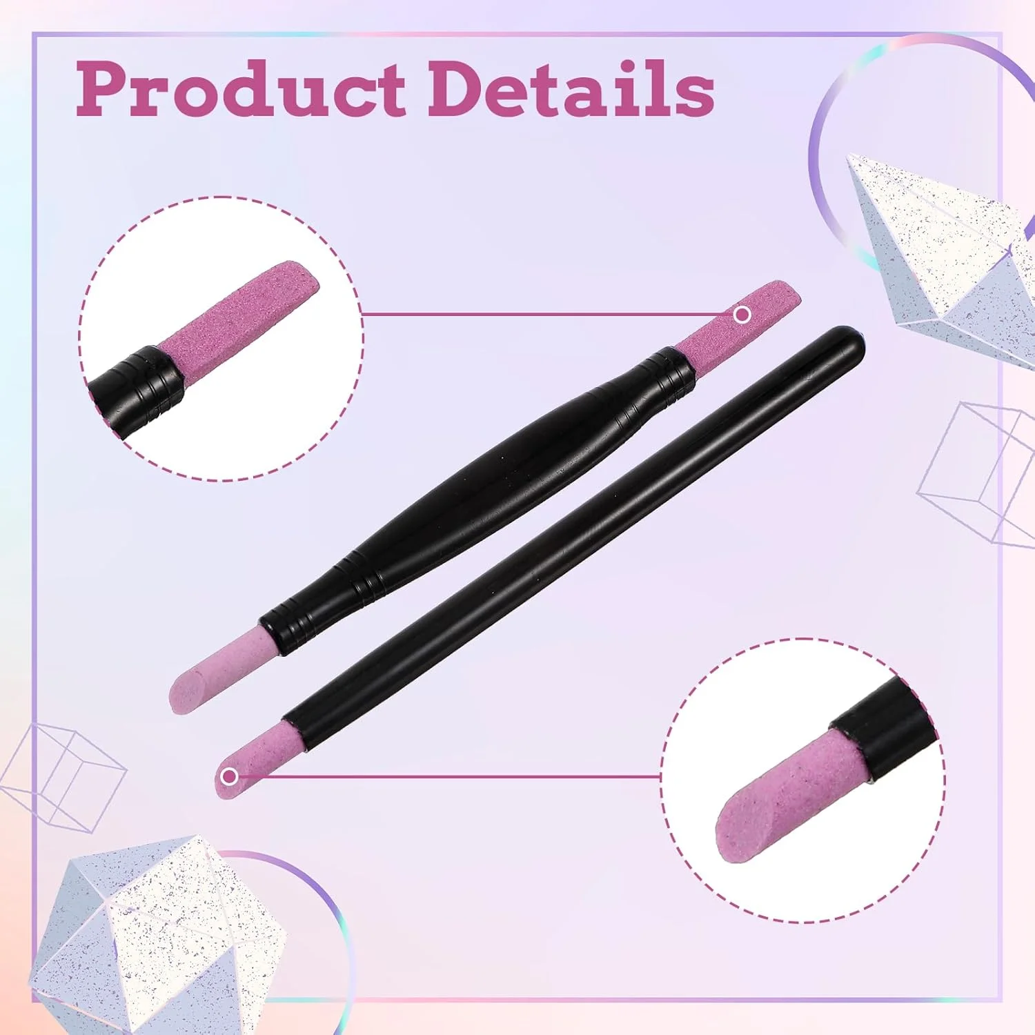 ست ۸ عددی سوهان ناخن سنگ پا، قلم پولیش ناخن دو سر، قلم عقب زننده کوتیکول، ابزار مانیکور و پدیکور برای مراقبت از ناخن