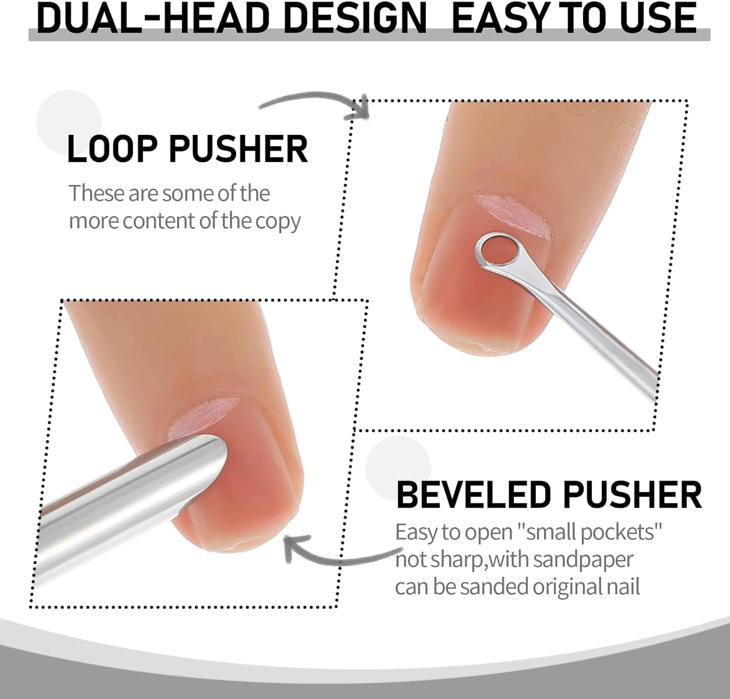 ست حرفه ای مانیکور یلاژوی: عقب زن و از بین برنده پوست های مرده دو طرفه، ابزار آماده سازی ناخن، سوهان های سمباده ای - از بین بردن پوست های مرده برای طراحی ناخن و آماده سازی لاک ژل