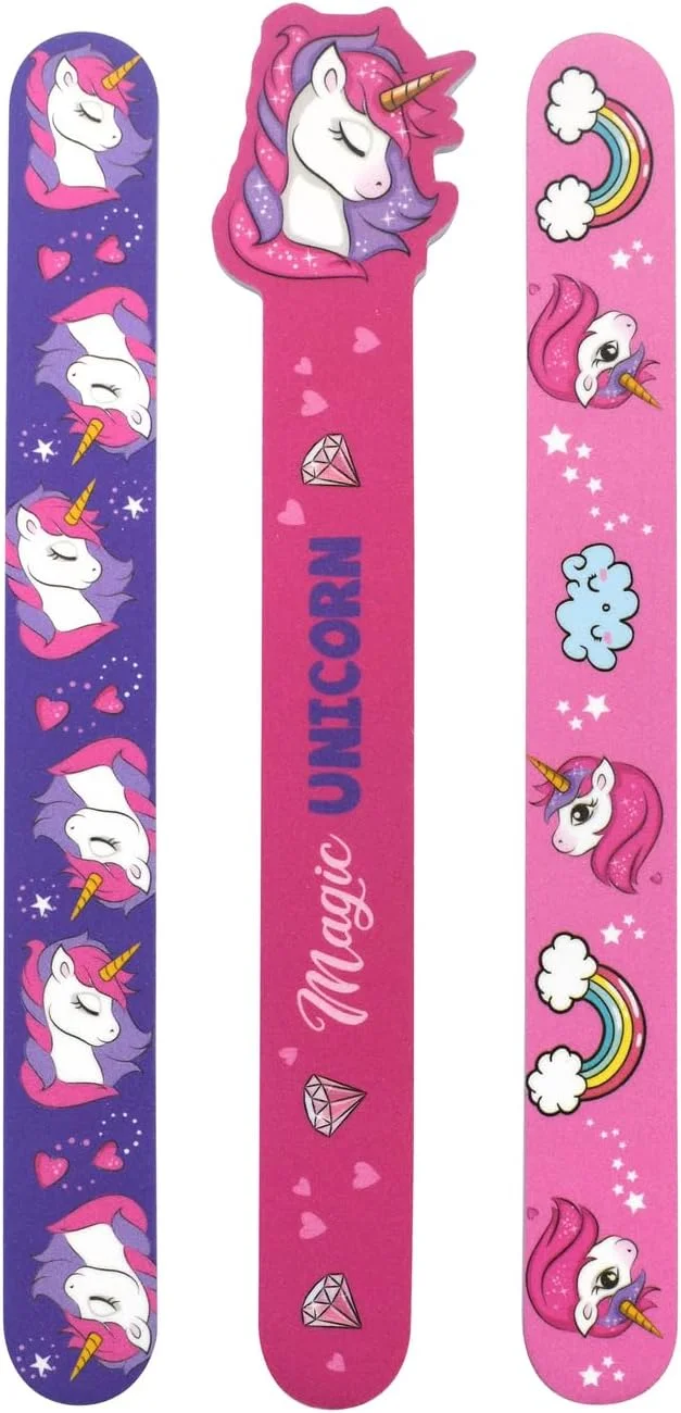 ست سوهان ناخن تک شاخ، 3 عددی - سوهان ناخن کارتونی رنگارنگ برای کودکان و بزرگسالان - دانه نرم، بادوام، جمع و جور برای ناخن های مرتب در حرکت