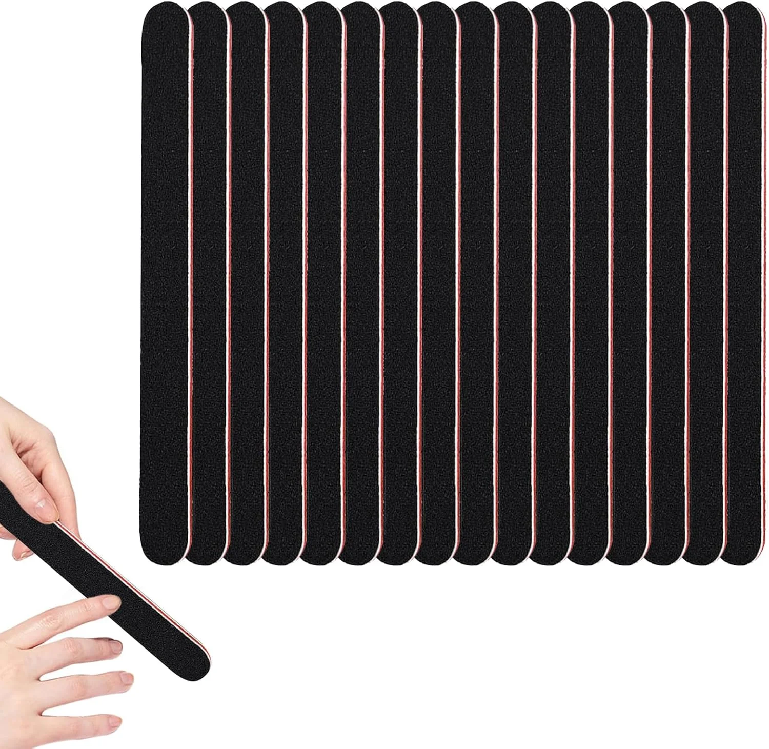 بسته 16 عددی سوهان ناخن دو طرفه (درجه زبری 100/180) - سوهان ناخن حرفه ای برای ناخن های طبیعی و ژلی - قابل شستشو و استفاده مجدد