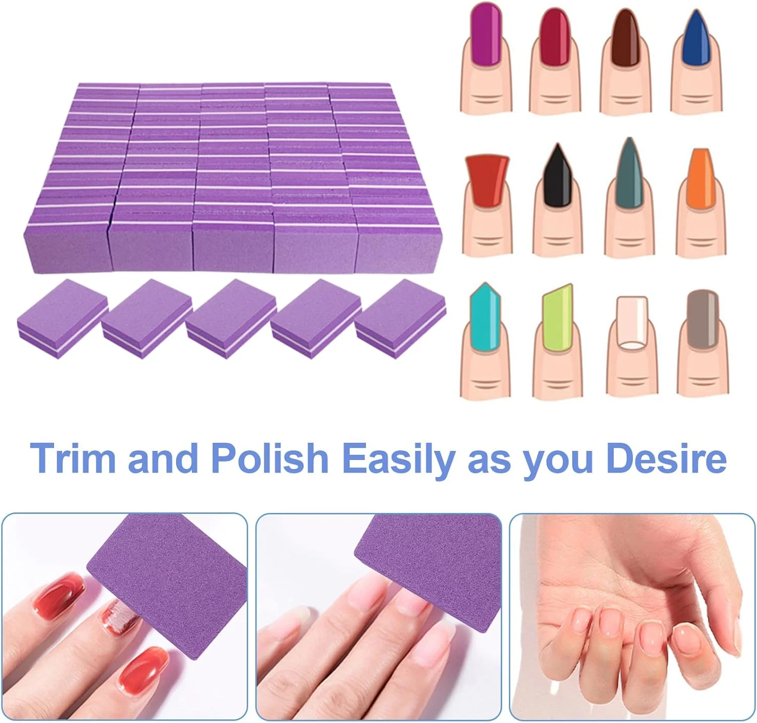 بافر ناخن 50 عددی برای اکریلیک، بلوک های مینی بافر سمباده 100/180، بافر ناخن طبیعی، ست بلوک های سوهان مانیکور حرفه ای، بنفش بافر ناخن 50 عددی برای اکریلیک، بلوک های مینی بافر سمباده 100/180، بافر ناخن طبیعی، ست بلوک های سوهان مانیکور حرفه ای، بنفش