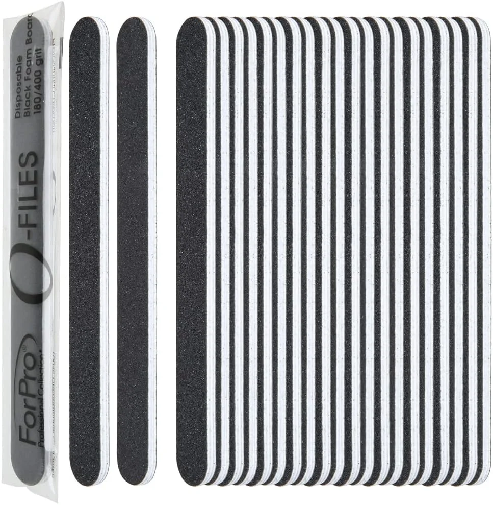سوهان ناخن فوم برد دو طرفه ForPro Professional Collection، درجه زبری 100/180، بسته بندی تکی، 15 سانتی متر طول * 1.9 سانتی متر عرض، مشکی، 100 عدد سوهان ناخن فوم برد دو طرفه ForPro Professional Collection، درجه زبری 100/180، بسته بندی تکی، 15 سانتی متر طول * 1.9 سانتی متر عرض، مشکی، 100 عدد