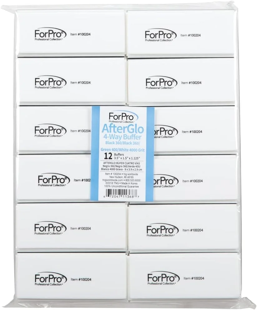 بافر چهار طرفه AfterGlo کالکشن حرفه ای ForPro، مشکی 360/مشکی 360/سبز 400/سفید 4000 گریت، بافر ناخن چهار طرفه برای مانیکور و پدیکور، 1.125 اینچ ارتفاع x 1.5 اینچ عرض x 3.5 اینچ طول، بسته 12 عددی بافر چهار طرفه AfterGlo کالکشن حرفه ای ForPro، مشکی 360/مشکی 360/سبز 400/سفید 4000 گریت، بافر ناخن چهار طرفه برای مانیکور و پدیکور، 1.125 اینچ ارتفاع x 1.5 اینچ عرض x 3.5 اینچ طول، بسته 12 عددی