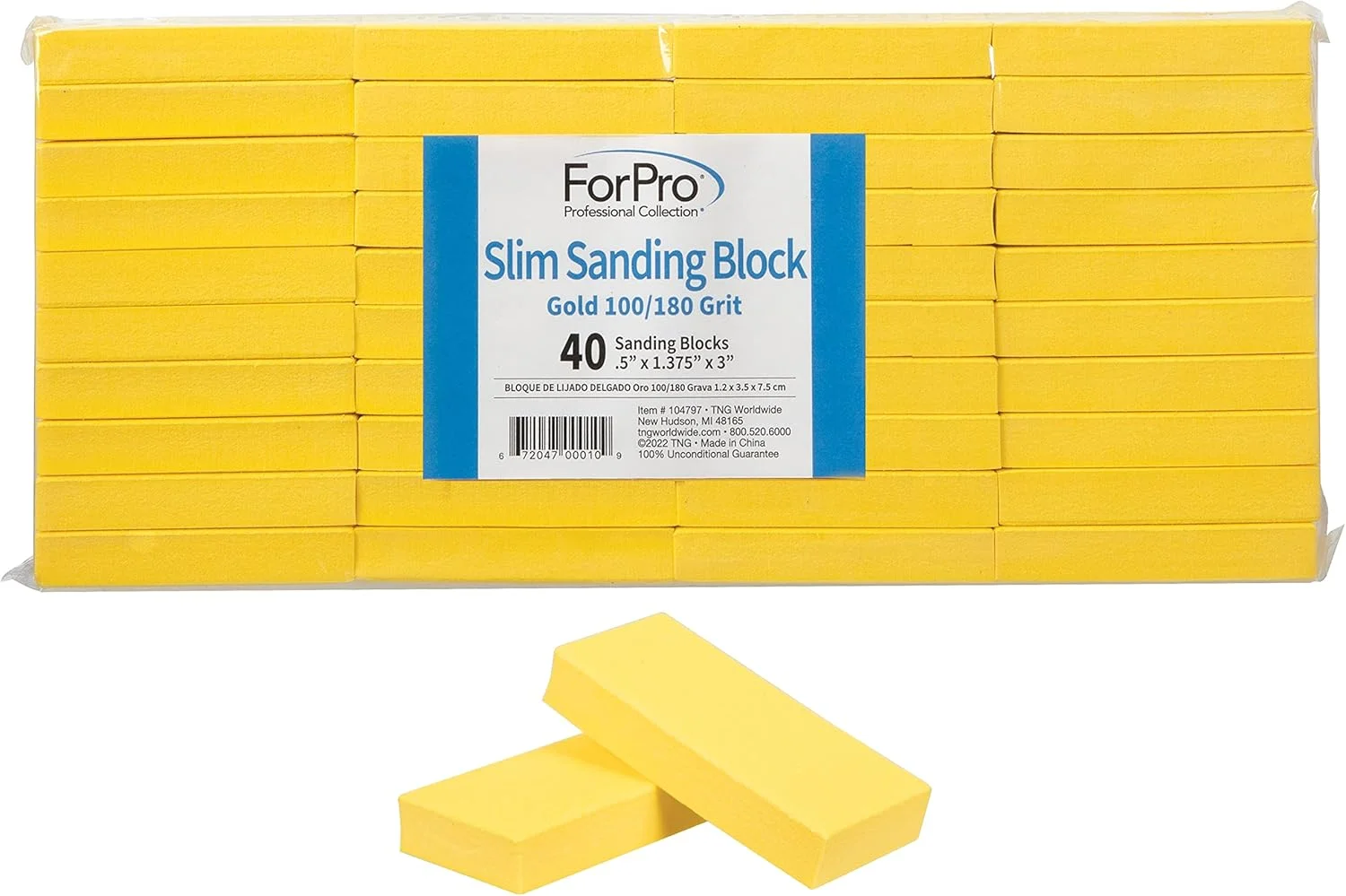بلاک سنباده باریک مجموعه حرفه ای فورپرو، طلایی، درجه زبری 100/180، برای مانیکور و پدیکور، بدون آسیب رساندن یا ایجاد خراش، 0.5 اینچ ارتفاع x 3 اینچ طول x 1.375 اینچ عرض، 40 عدد بلاک سنباده باریک مجموعه حرفه ای فورپرو، طلایی، درجه زبری 100/180، برای مانیکور و پدیکور، بدون آسیب رساندن یا ایجاد خراش، 0.5 اینچ ارتفاع x 3 اینچ طول x 1.375 اینچ عرض، 40 عدد