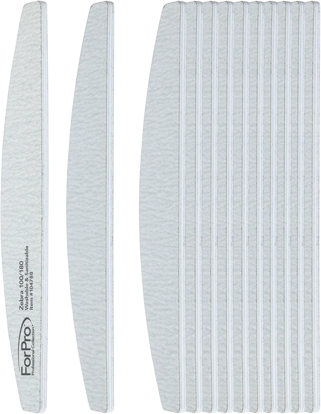 تخته سنباده هلالی فورپرو، طرح گورخری، درجه زبری 100/180، دو طرفه، مناسب مانیکور و پدیکور، طول 18 سانتی متر، عرض 2.8 سانتی متر، بسته 12 عددی تخته سنباده هلالی فورپرو، طرح گورخری، درجه زبری 100/180، دو طرفه، مناسب مانیکور و پدیکور، طول 18 سانتی متر، عرض 2.8 سانتی متر، بسته 12 عددی