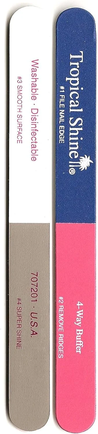 بافر چهار طرفه با درجه زبری متوسط-ظریف و براق کننده توسط تروپیکال شاین برای بانوان - 1 عدد سوهان بافر چهار طرفه با درجه زبری متوسط-ظریف و براق کننده توسط تروپیکال شاین برای بانوان - 1 عدد سوهان