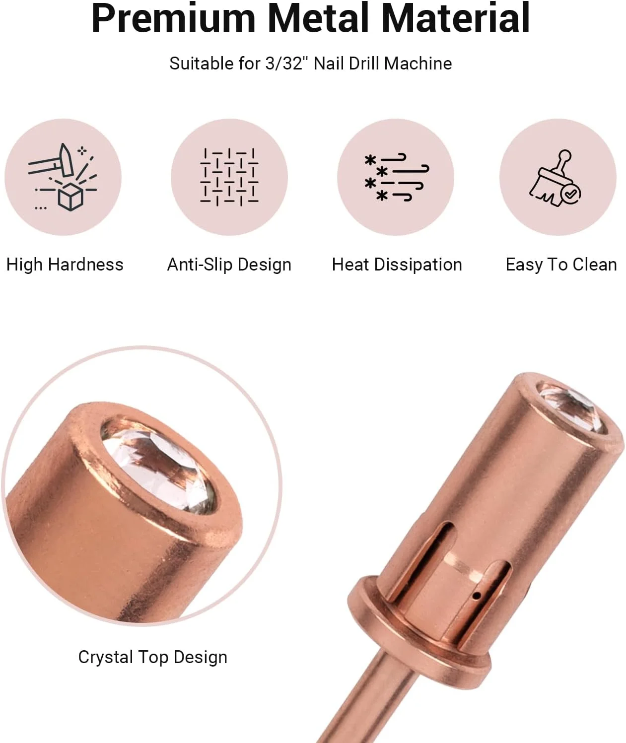 سوهان ماندرل کریستالی MelodySusie برای ناخن، سایز 3/32 اینچ، مناسب برای نوارهای سنباده، مناسب برای کاشت ناخن اکریلیک، مانیکور و پدیکور ژلی، رزگلد سوهان ماندرل کریستالی MelodySusie برای ناخن، سایز 3/32 اینچ، مناسب برای نوارهای سنباده، مناسب برای کاشت ناخن اکریلیک، مانیکور و پدیکور ژلی، رزگلد