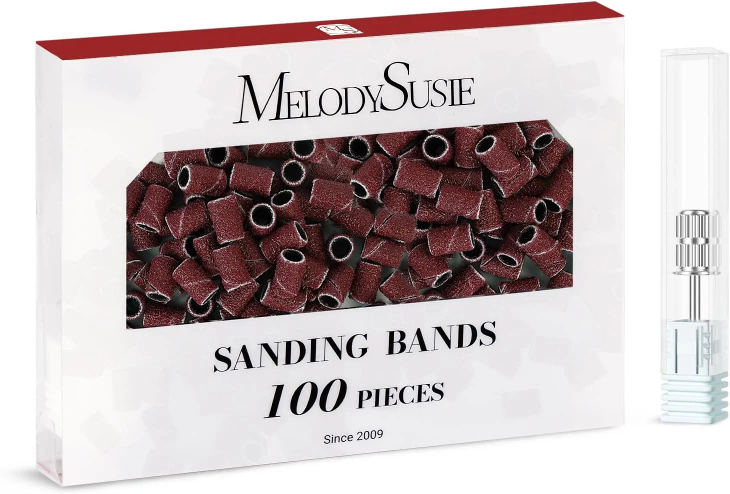 MelodySusie بسته 100 عددی سنباده ناخن حرفه ای، مانیکور، درجه زبری 80، مناسب برای دستگاه مانیکور به همراه میله، قهوه ای MelodySusie بسته 100 عددی سنباده ناخن حرفه ای، مانیکور، درجه زبری 80، مناسب برای دستگاه مانیکور به همراه میله، قهوه ای