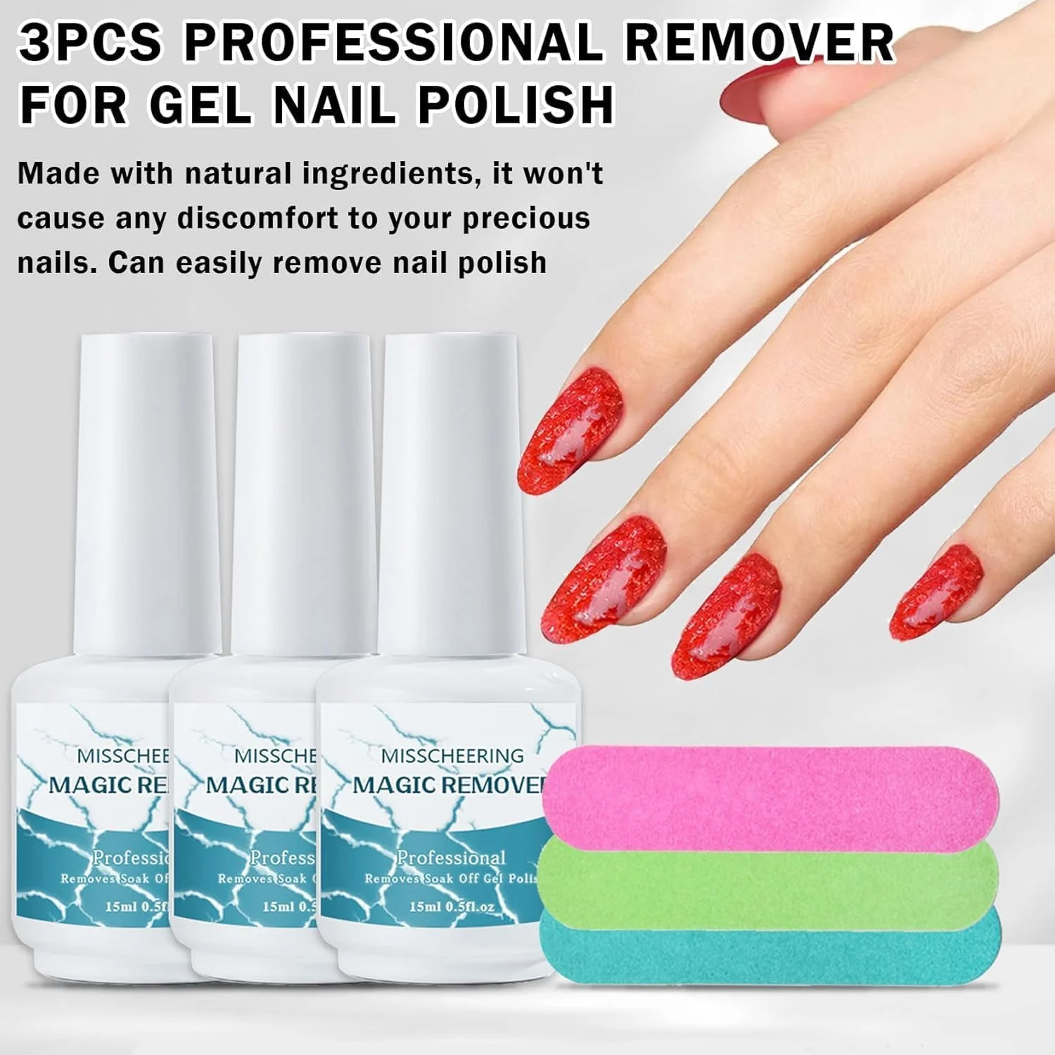 مجموعه پاک کننده لاک ژل ناخن KASTWAVE، 3 عدد پاک کننده سریع ژل به همراه سوهان بافر، پاک کننده ملایم لاک برای ناخن های ژلی و یو وی، 45 میلی لیتر مجموعه پاک کننده لاک ژل ناخن KASTWAVE، 3 عدد پاک کننده سریع ژل به همراه سوهان بافر، پاک کننده ملایم لاک برای ناخن های ژلی و یو وی، 45 میلی لیتر