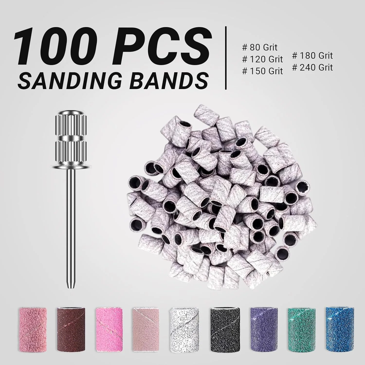 100 عدد سوهان نواری دستگاه مانیکور MelodySusie، درجه زبری 240، بسیار نرم، مناسب برای ناخن های اکریلیک، مانیکور ژل و پدیکور 100 عدد سوهان نواری دستگاه مانیکور MelodySusie، درجه زبری 240، بسیار نرم، مناسب برای ناخن های اکریلیک، مانیکور ژل و پدیکور