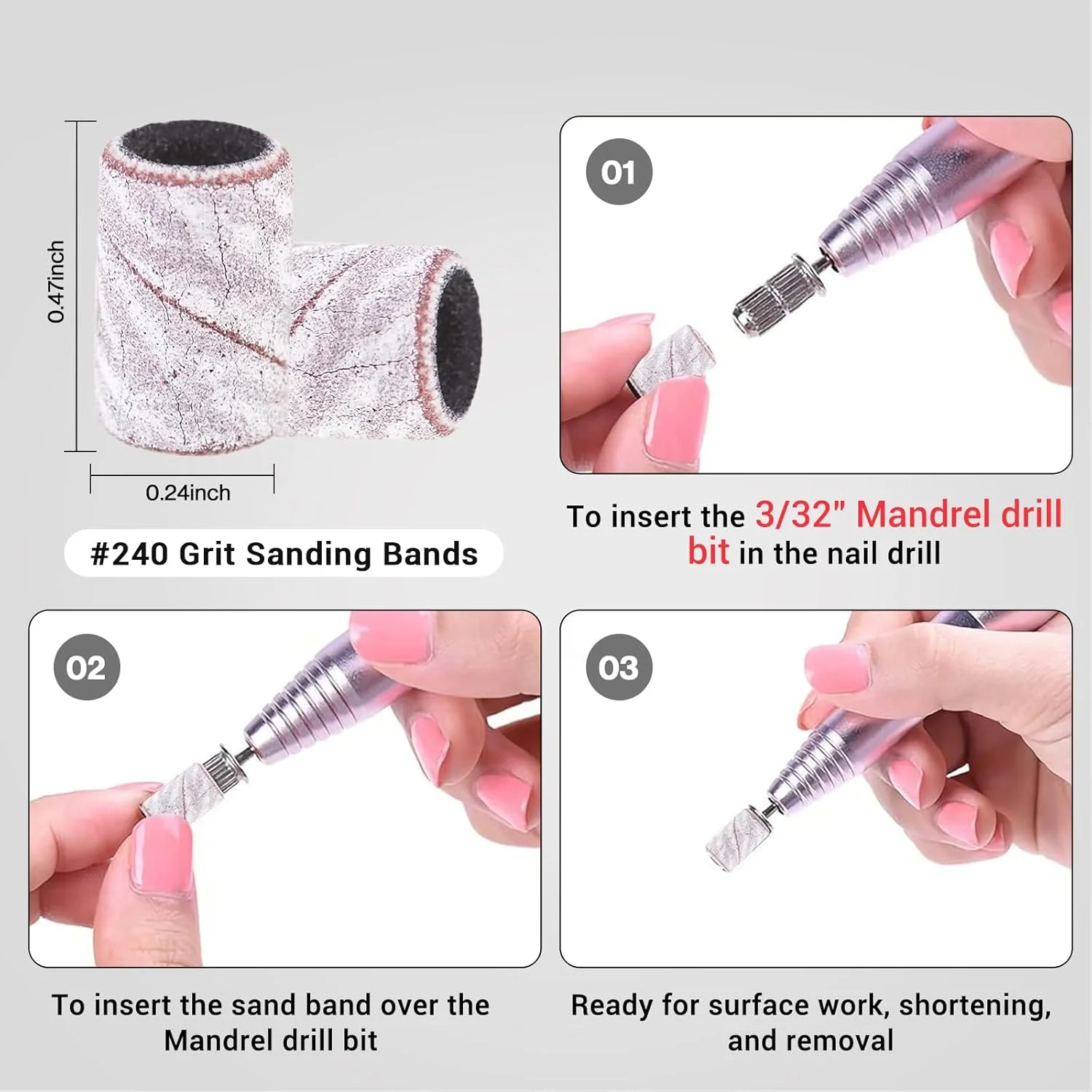 100 عدد سوهان نواری دستگاه مانیکور MelodySusie، درجه زبری 240، بسیار نرم، مناسب برای ناخن های اکریلیک، مانیکور ژل و پدیکور 100 عدد سوهان نواری دستگاه مانیکور MelodySusie، درجه زبری 240، بسیار نرم، مناسب برای ناخن های اکریلیک، مانیکور ژل و پدیکور