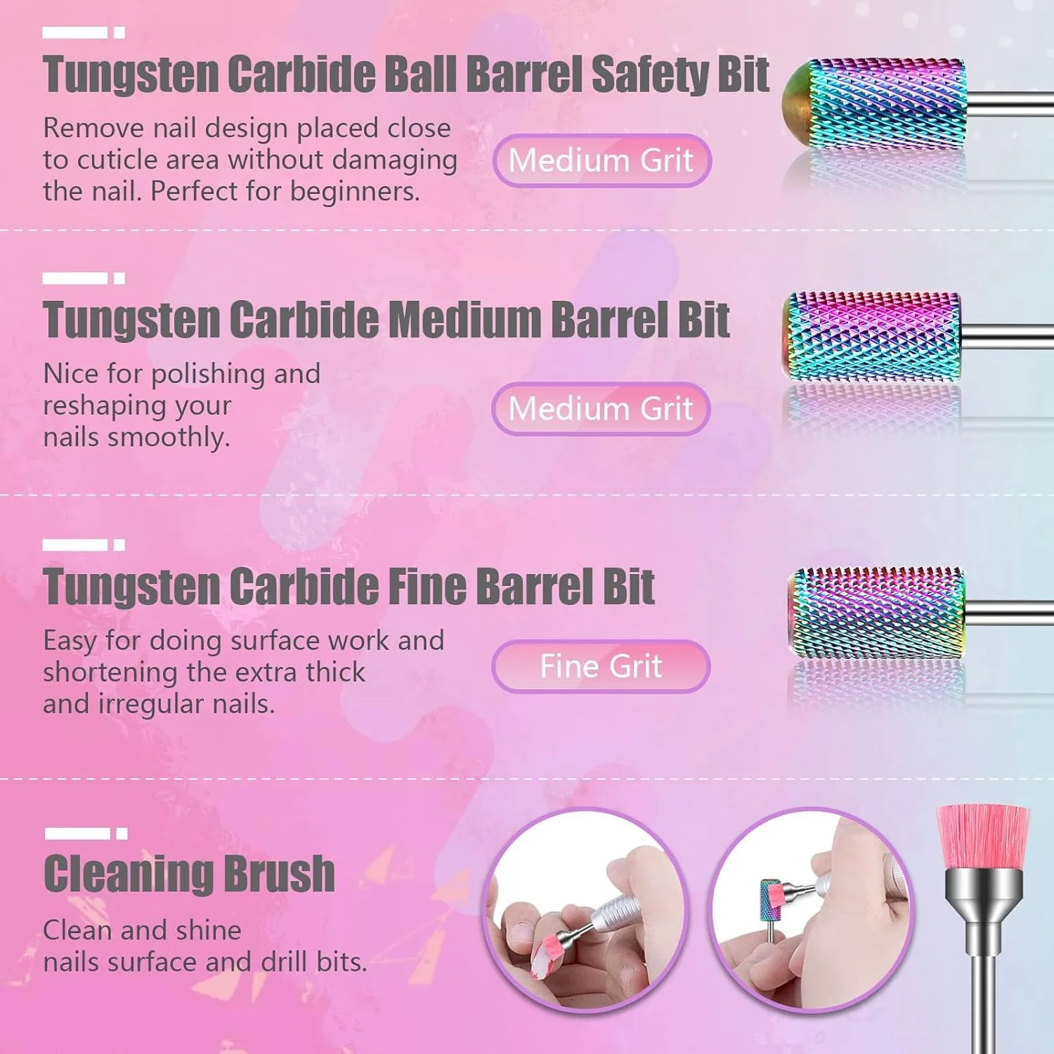 مجموعه ۲۵ عددی سر سوهان ناخن KASTWAVE با جعبه صورتی قابل حمل، سر سوهان ۳/۳۲ اینچی برای ناخن، سر سوهان های سرامیکی الماسه کاربید برای از بین بردن پوست های مرده، مناسب برای استفاده در منزل، سالن، ناخن های اکریلیک و لاک ژل مجموعه ۲۵ عددی سر سوهان ناخن KASTWAVE با جعبه صورتی قابل حمل، سر سوهان ۳/۳۲ اینچی برای ناخن، سر سوهان های سرامیکی الماسه کاربید برای از بین بردن پوست های مرده، مناسب برای استفاده در منزل، سالن، ناخن های اکریلیک و لاک ژل