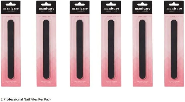سوهان ناخن حرفه ای Manicare، 12 عدد، سمباده مشکی، مناسب ناخن های طبیعی و مصنوعی، زبری متوسط دو طرفه، برای مانیکور یا پدیکور حرفه ای در منزل، فرم دهی و حالت دادن به ناخن ها