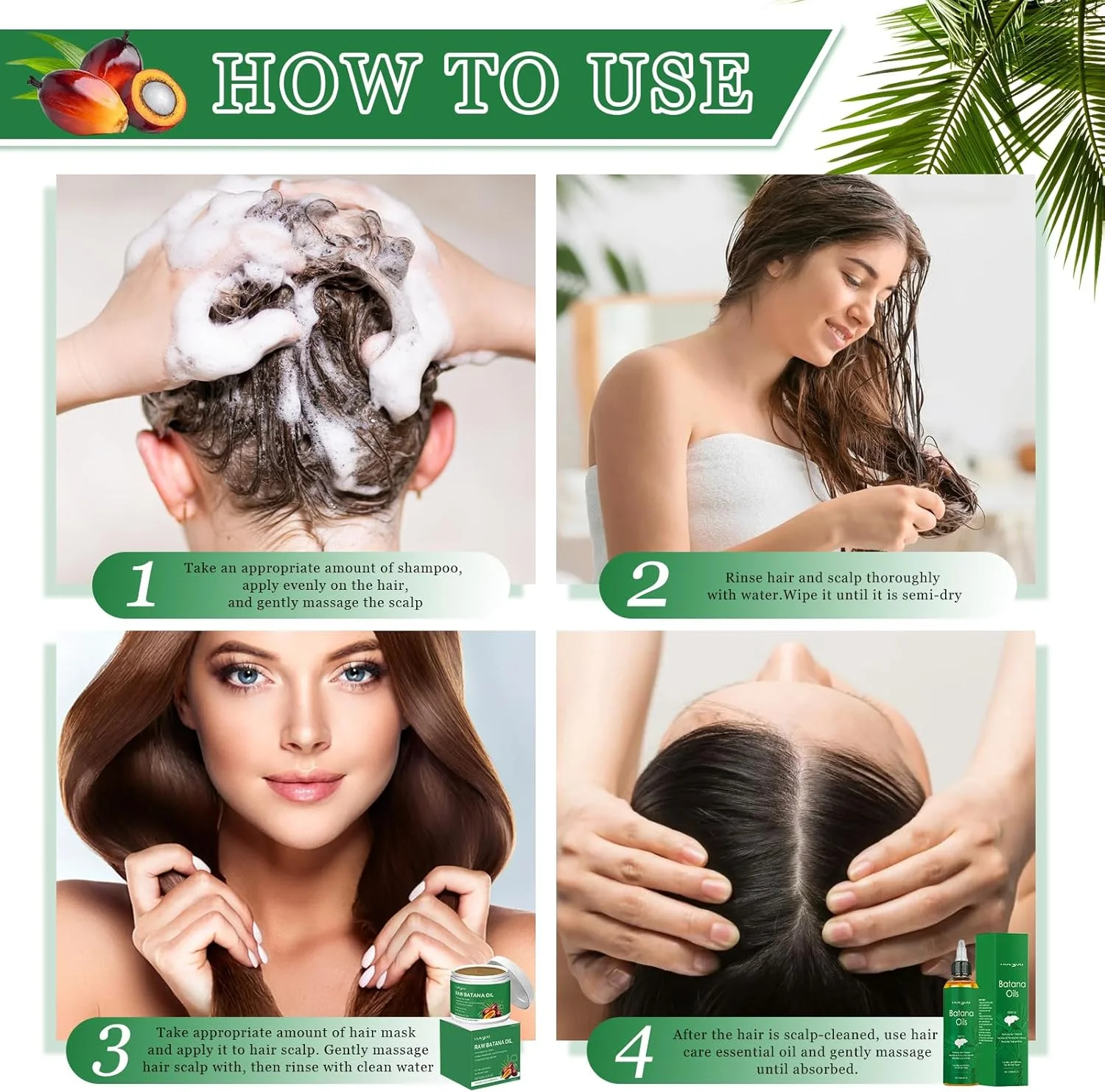 مجموعه دو عددی روغن باتانا برای رشد مو، 120 میلی لیتر روغن باتانا برای مو + 120 گرم نرم کننده مو باتانا، روغن مو باتانا، نرم کننده روغن باتانا ارگانیک، تقویت کننده رشد مو، ترمیم کننده موهای آسیب دیده