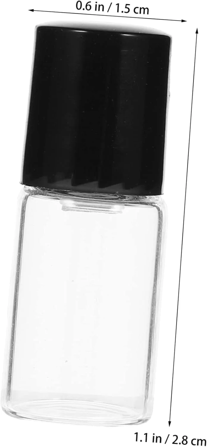 PATKAW 25 عدد بطری رولی کوچک، ظروف روغن ضروری شیشه ای شفاف با توپک های رولی برای سفر، عطرهای DIY و روغن های ضروری PATKAW 25 عدد بطری رولی کوچک، ظروف روغن ضروری شیشه ای شفاف با توپک های رولی برای سفر، عطرهای DIY و روغن های ضروری