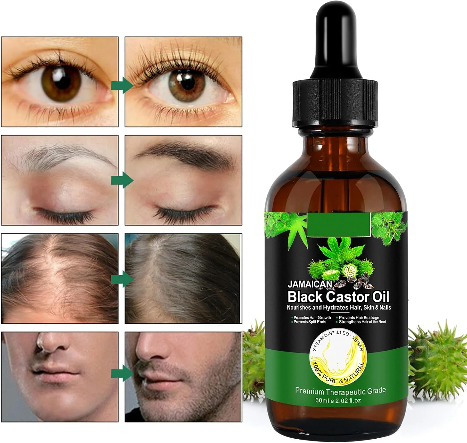 روغن کرچک سیاه جامائیکایی چند منظوره برای رشد مو، مراقبت از پوست، ناخن و کوتیکول، تغذیه پوست سر، تسکین پوست خشک، مرطوب کننده صورت و بدن، سرم مژه، روغن کرچک برای آقایان و بانوان روغن کرچک سیاه جامائیکایی چند منظوره برای رشد مو، مراقبت از پوست، ناخن و کوتیکول، تغذیه پوست سر، تسکین پوست خشک، مرطوب کننده صورت و بدن، سرم مژه، روغن کرچک برای آقایان و بانوان