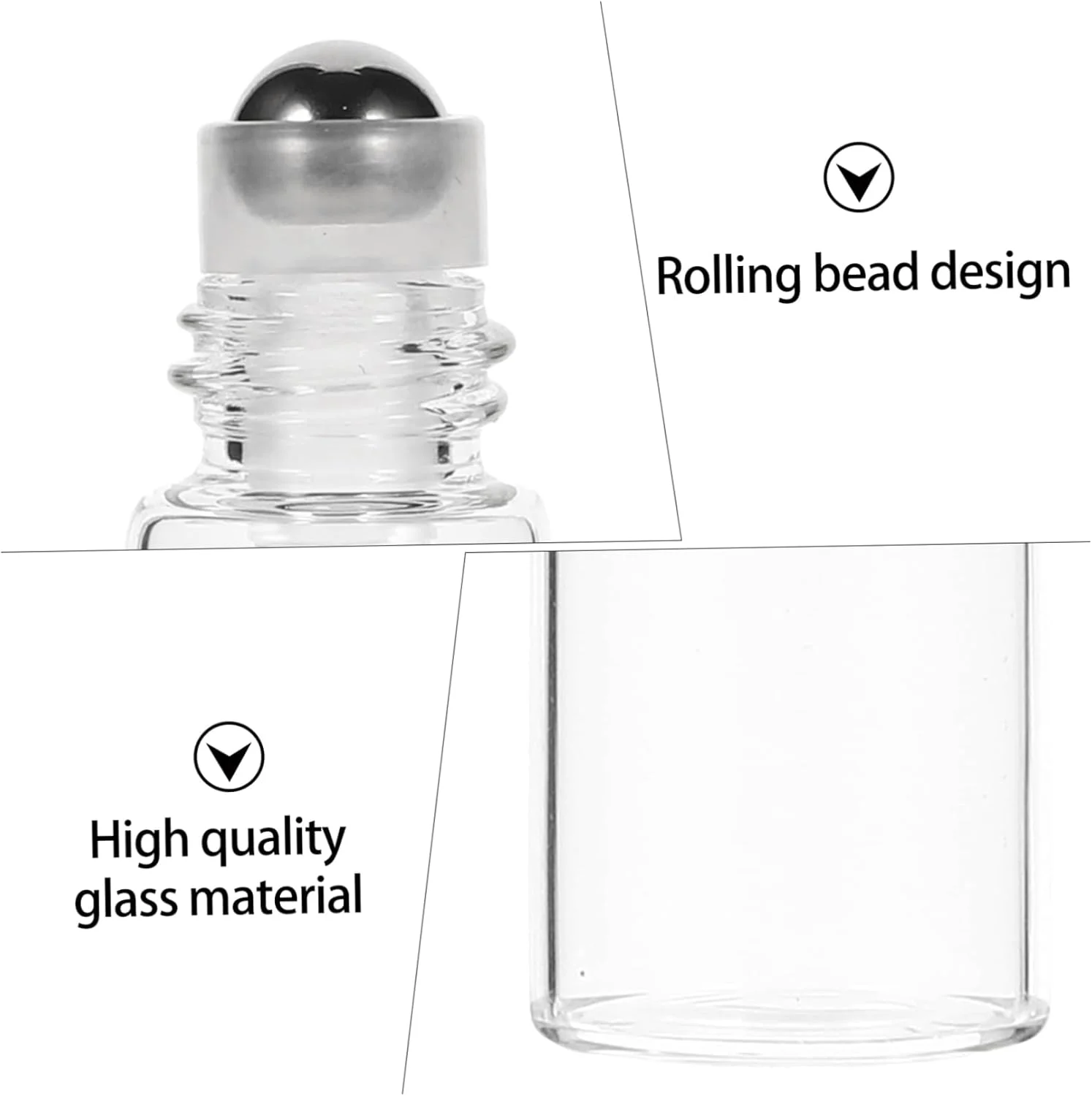PATKAW 25 عدد بطری رولی کوچک، ظروف روغن ضروری شیشه ای شفاف با توپک های رولی برای سفر، عطرهای DIY و روغن های ضروری PATKAW 25 عدد بطری رولی کوچک، ظروف روغن ضروری شیشه ای شفاف با توپک های رولی برای سفر، عطرهای DIY و روغن های ضروری