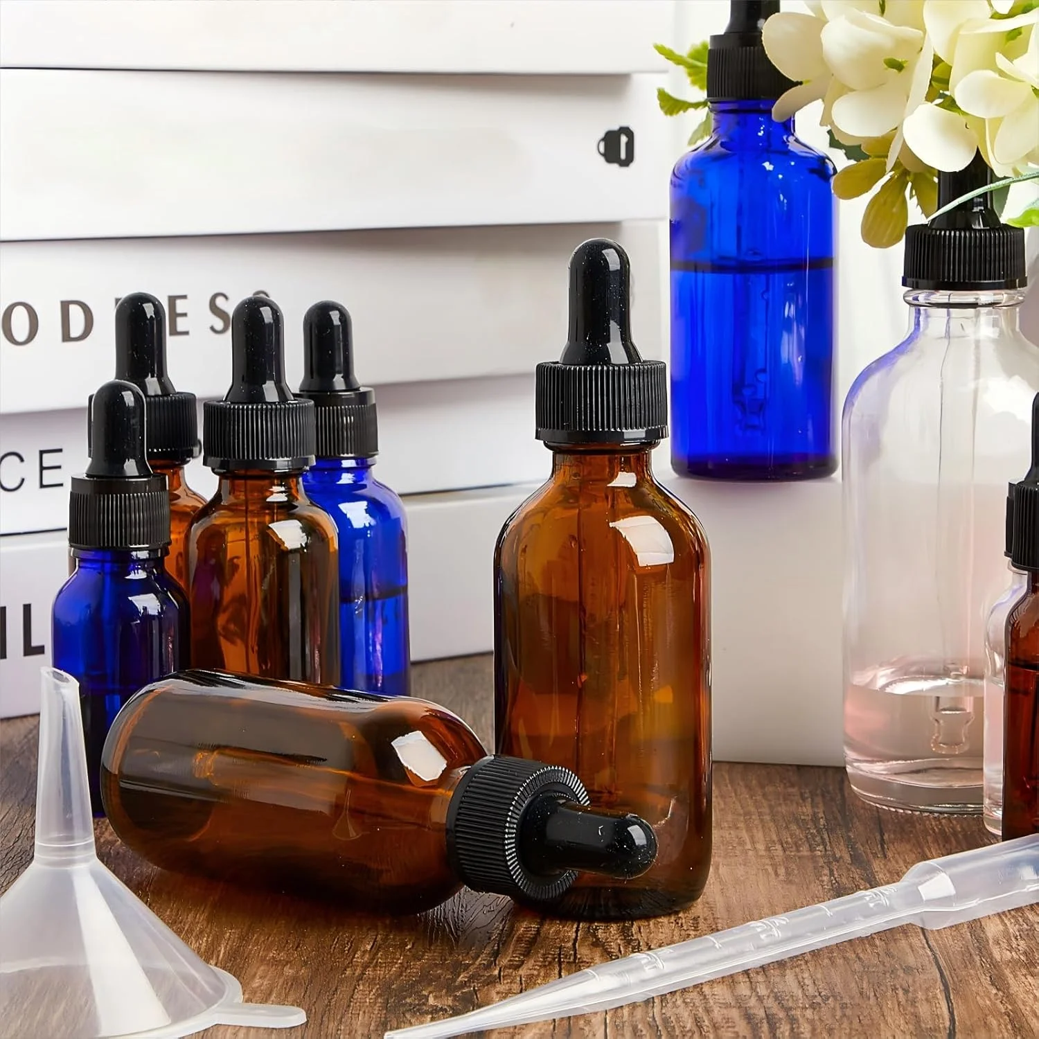 لالیسا ۴۸ عدد بطری شیشه ای قطره چکان دار با قطره چکان پخش کننده، بطری های قطره چکان آزمایشگاهی با ۴ عدد پیپت بلند، ۴ عدد قیف و ۸۰ عدد برچسب برای مسافرت، روغن های کوتیکول ماساژ، روغن های اسانس، عطر (کهربایی، ۲ اونس) لالیسا ۴۸ عدد بطری شیشه ای قطره چکان دار با قطره چکان پخش کننده، بطری های قطره چکان آزمایشگاهی با ۴ عدد پیپت بلند، ۴ عدد قیف و ۸۰ عدد برچسب برای مسافرت، روغن های کوتیکول ماساژ، روغن های اسانس، عطر (کهربایی، ۲ اونس)