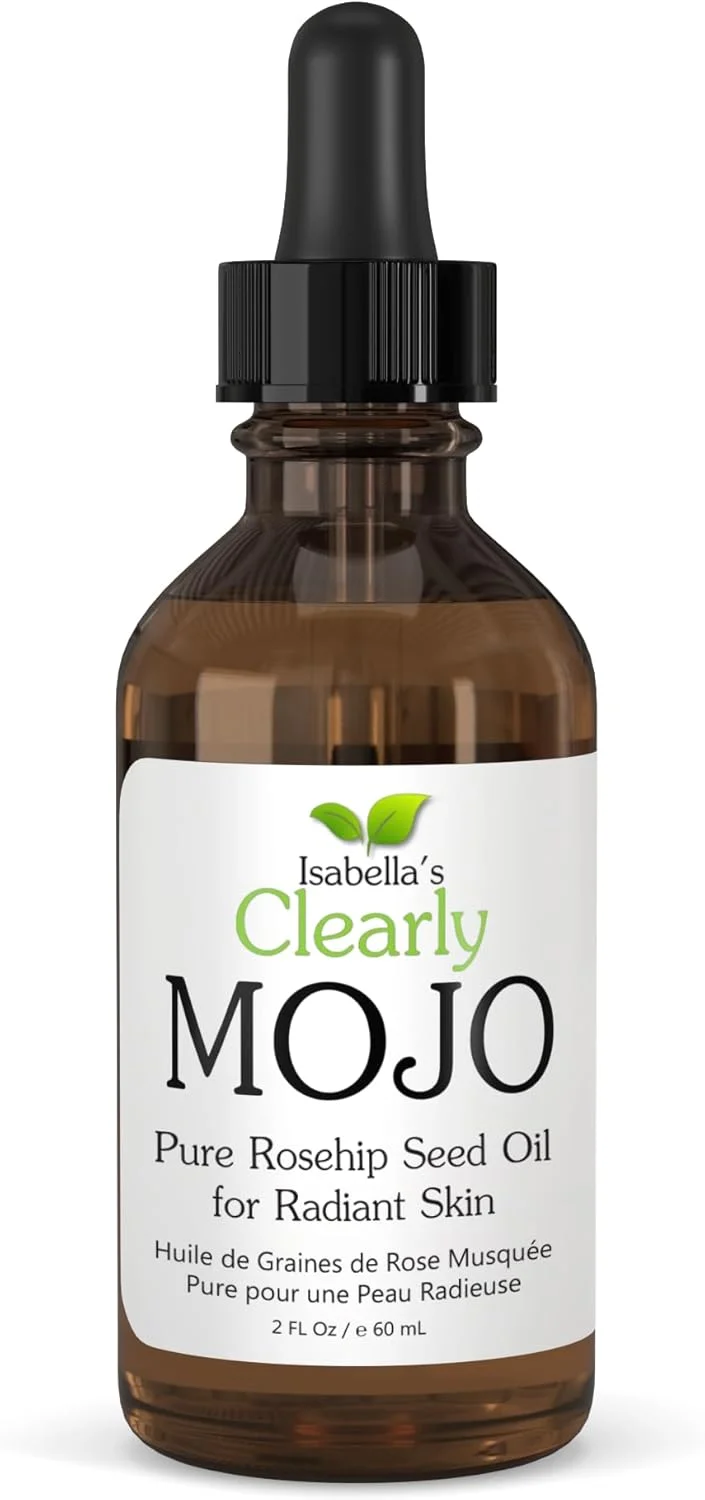 روغن دانه گل رز ارگانیک MOJO ایزابلا | روغن 100% خالص پرس سرد و بدون هگزان برای مو، صورت، ناخن و کوتیکول | روغن حامل در ظرف شیشه ای (60 میلی لیتر بزرگ)