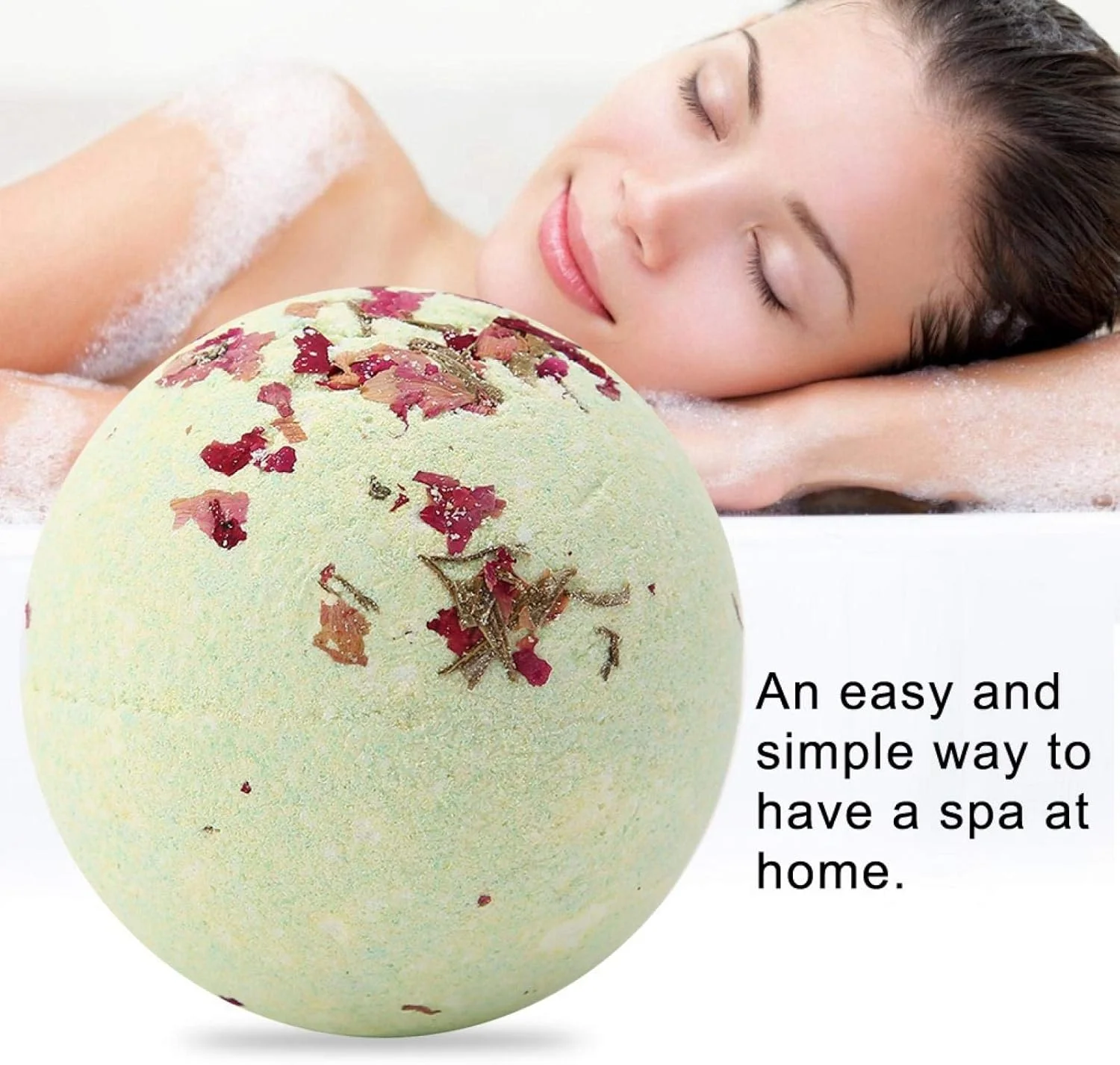 توپ حمام، روغن های اساسی 100% طبیعی و گل های خشک، رایحه درمانی، مرطوب کننده پوست خشک، نرم کننده کوتیکول، حمام کف، ایده های هدیه برای دوست دختر، زنان، مادر (ماریا رز)