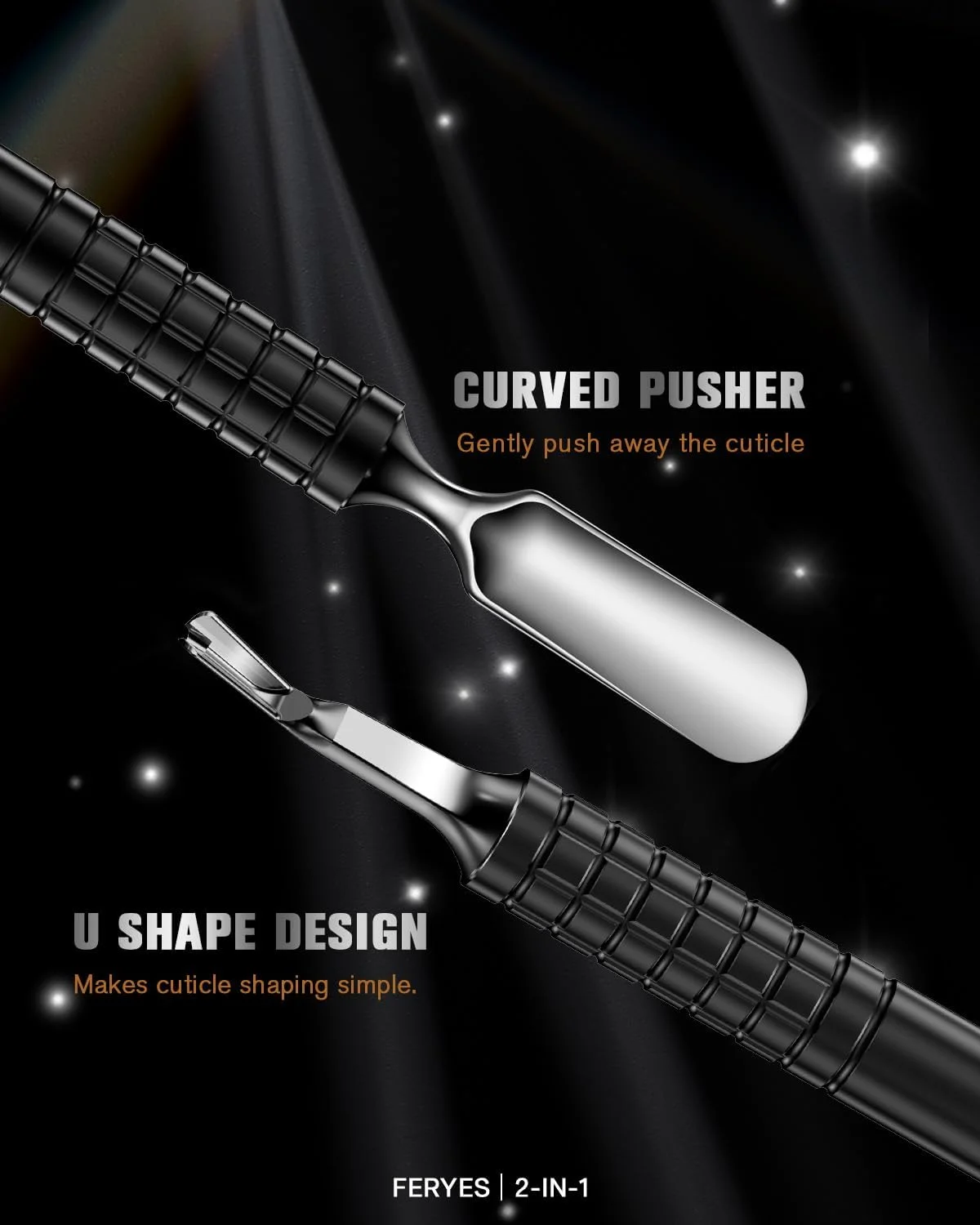 ابزار عقبراننده کوتیکول FERYES با چنگال، ابزار 2 در 1 حذف کننده کوتیکول، ابزار مراقبت از ناخن و اصلاح کوتیکول استیل ضد زنگ ارتقا یافته برای مانیکور - مشکی (5.8 اینچ) ابزار عقبراننده کوتیکول FERYES با چنگال، ابزار 2 در 1 حذف کننده کوتیکول، ابزار مراقبت از ناخن و اصلاح کوتیکول استیل ضد زنگ ارتقا یافته برای مانیکور - مشکی (5.8 اینچ)