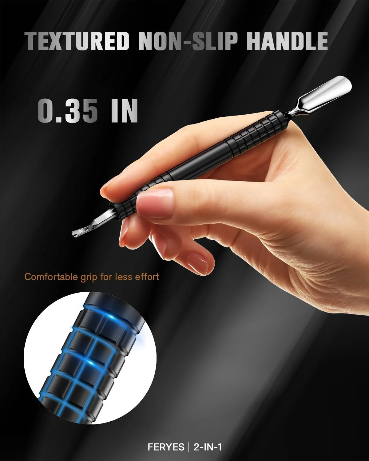 ابزار عقبراننده کوتیکول FERYES با چنگال، ابزار 2 در 1 حذف کننده کوتیکول، ابزار مراقبت از ناخن و اصلاح کوتیکول استیل ضد زنگ ارتقا یافته برای مانیکور - مشکی (5.8 اینچ) ابزار عقبراننده کوتیکول FERYES با چنگال، ابزار 2 در 1 حذف کننده کوتیکول، ابزار مراقبت از ناخن و اصلاح کوتیکول استیل ضد زنگ ارتقا یافته برای مانیکور - مشکی (5.8 اینچ)