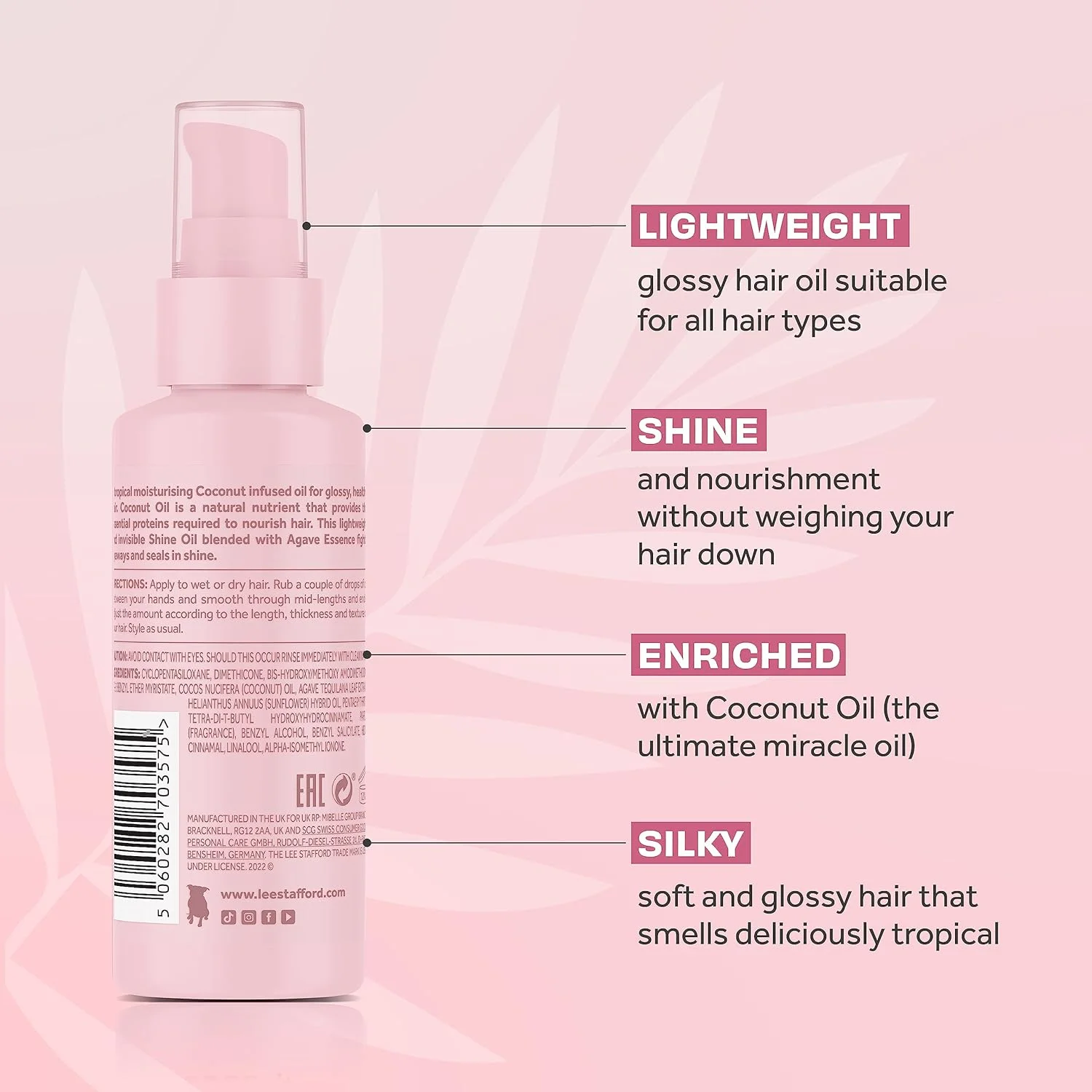 روغن موی درخشان کننده لی استافورد | مجموعه کوکو لوکو - بهترین روغن حالت دهنده مغذی و ضد وز برای موهای خشک و آسیب دیده، افزایش رطوبت و درخشش به موهای کدر، برای آقایان و بانوان، 75 میلی لیتر روغن موی درخشان کننده لی استافورد | مجموعه کوکو لوکو - بهترین روغن حالت دهنده مغذی و ضد وز برای موهای خشک و آسیب دیده، افزایش رطوبت و درخشش به موهای کدر، برای آقایان و بانوان، 75 میلی لیتر