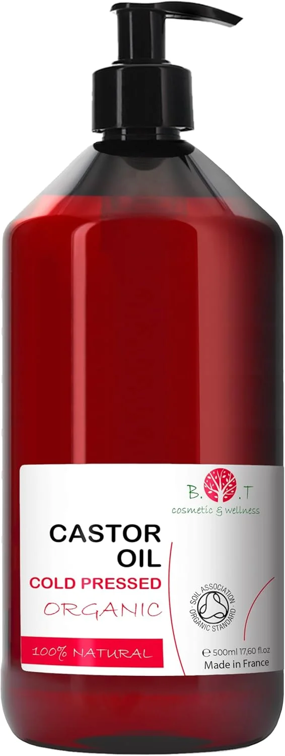 روغن کرچک ارگانیک - موهای درخشان و قوی، مژه و ابروهای پرپشت، ریش پرپشت، پوست عمیقا آبرسانی شده و جوان، ناخن های تقویت شده، بافت متراکم، 100% خالص، پرس سرد 1000 میلی لیتر