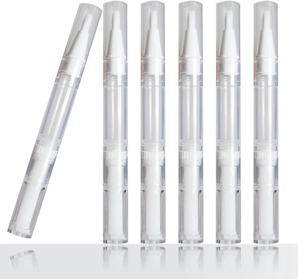 بسته 12 عددی قلم های پیچشی شفاف 3 میلی لیتری خالی با برس، بطری های روغن کوتیکول خالی، قلم روغن کوتیکول خالی برای براق کننده لب، لاک ناخن، مایع رشد مژه