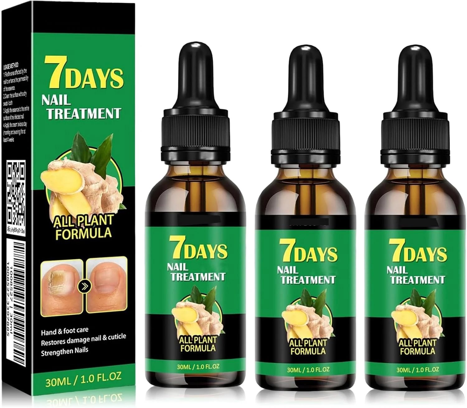 محلول مراقبت از ناخن، ترمیم ناخن پا با زنجبیل، سرم روغن مغذی مراقبت از ناخن انگشت برای ناخن های آسیب دیده و تغییر رنگ یافته