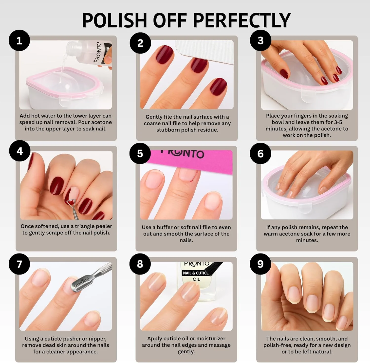 کیت ریموور لاک ژل Pronto – استون خالص، سوهان ناخن، کاسه خیساندن ناخن، روغن کوتیکول برای مراقبت از ناخن + ست مانیکور با بافر ناخن، عقبراننده کوتیکول و اسکراپر ناخن کیت ریموور لاک ژل Pronto – استون خالص، سوهان ناخن، کاسه خیساندن ناخن، روغن کوتیکول برای مراقبت از ناخن + ست مانیکور با بافر ناخن، عقبراننده کوتیکول و اسکراپر ناخن